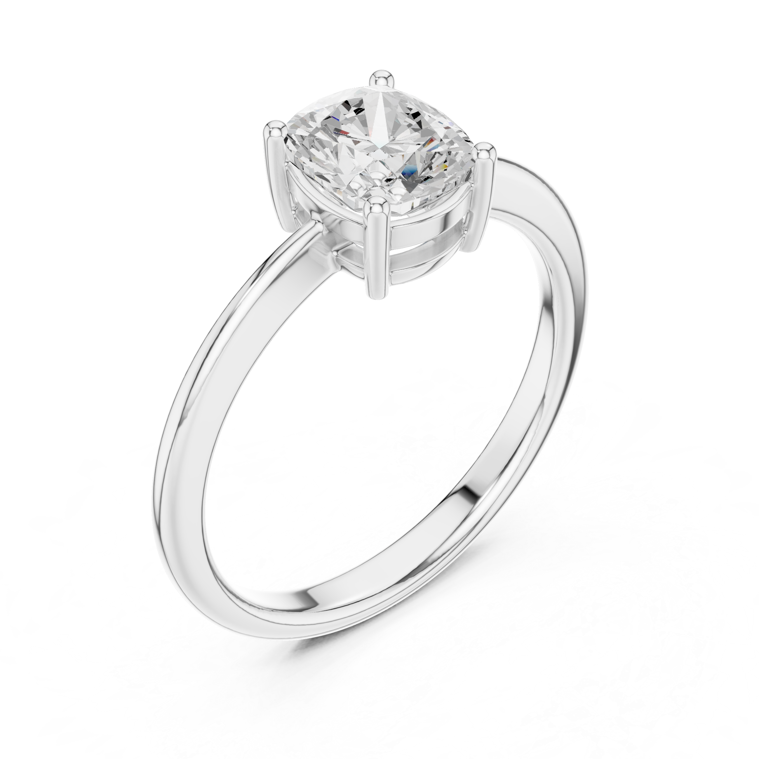 Classic Cushion Cut Solitaire Engagement Ring