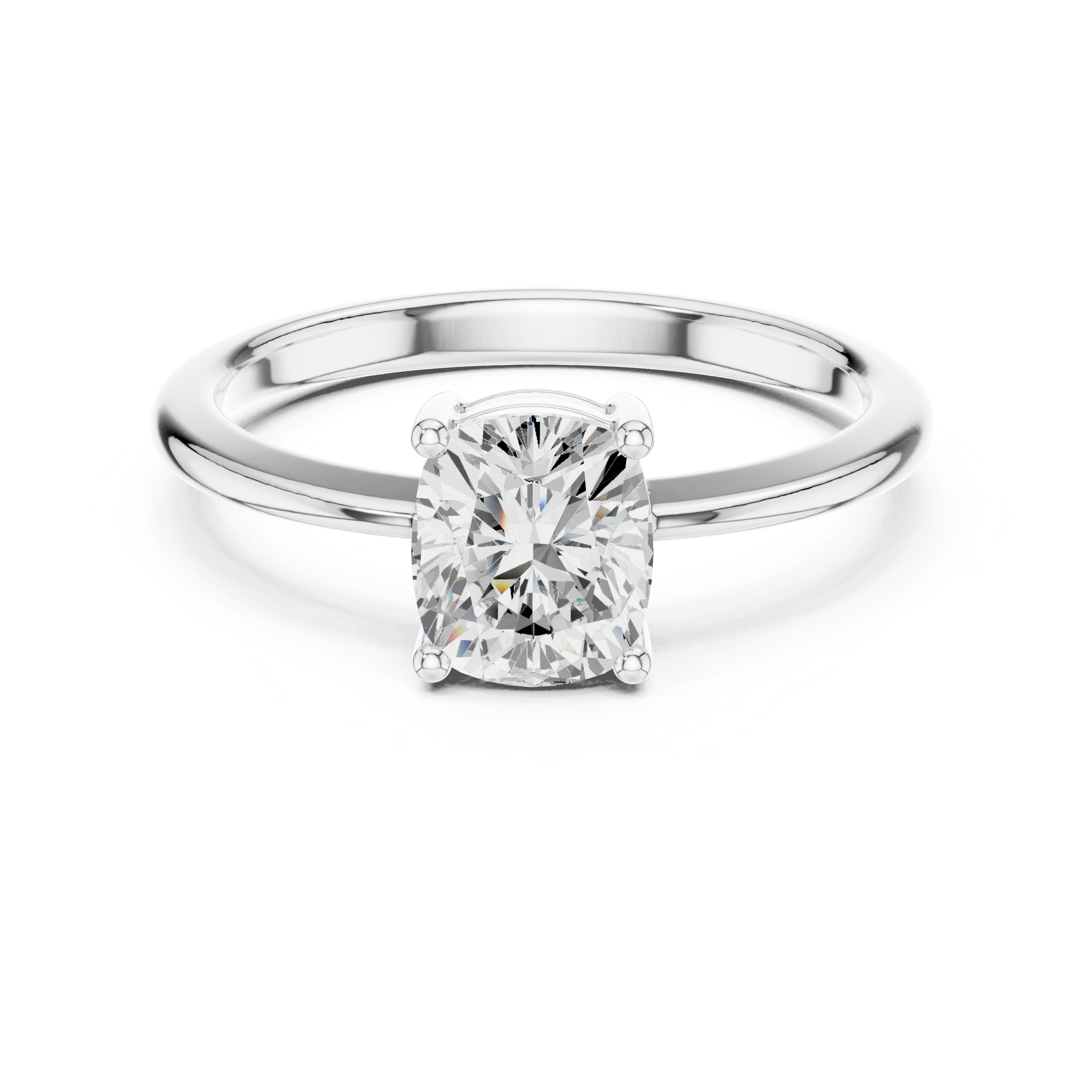 Classic Cushion Cut Solitaire Engagement Ring