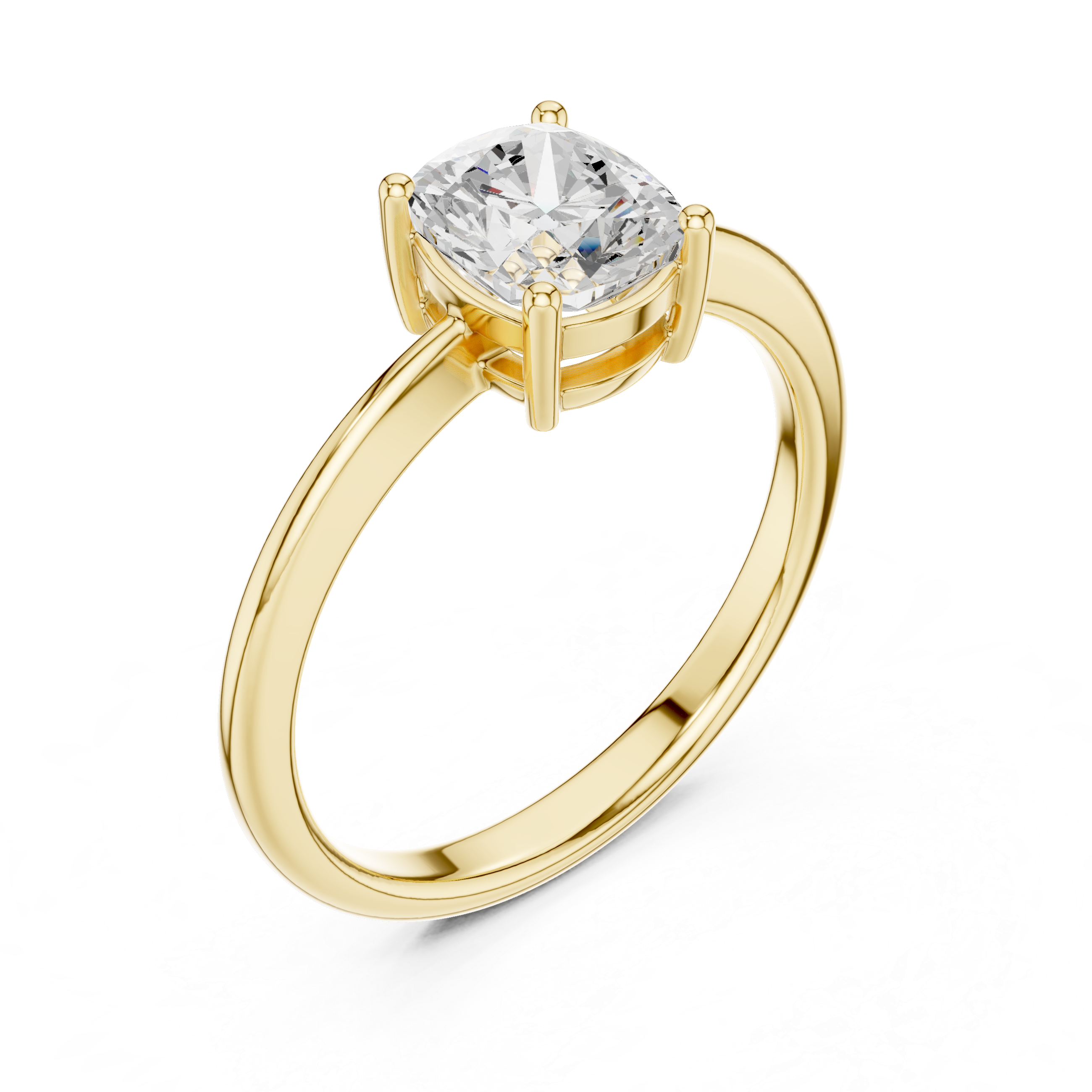 Classic Cushion Cut Solitaire Engagement Ring