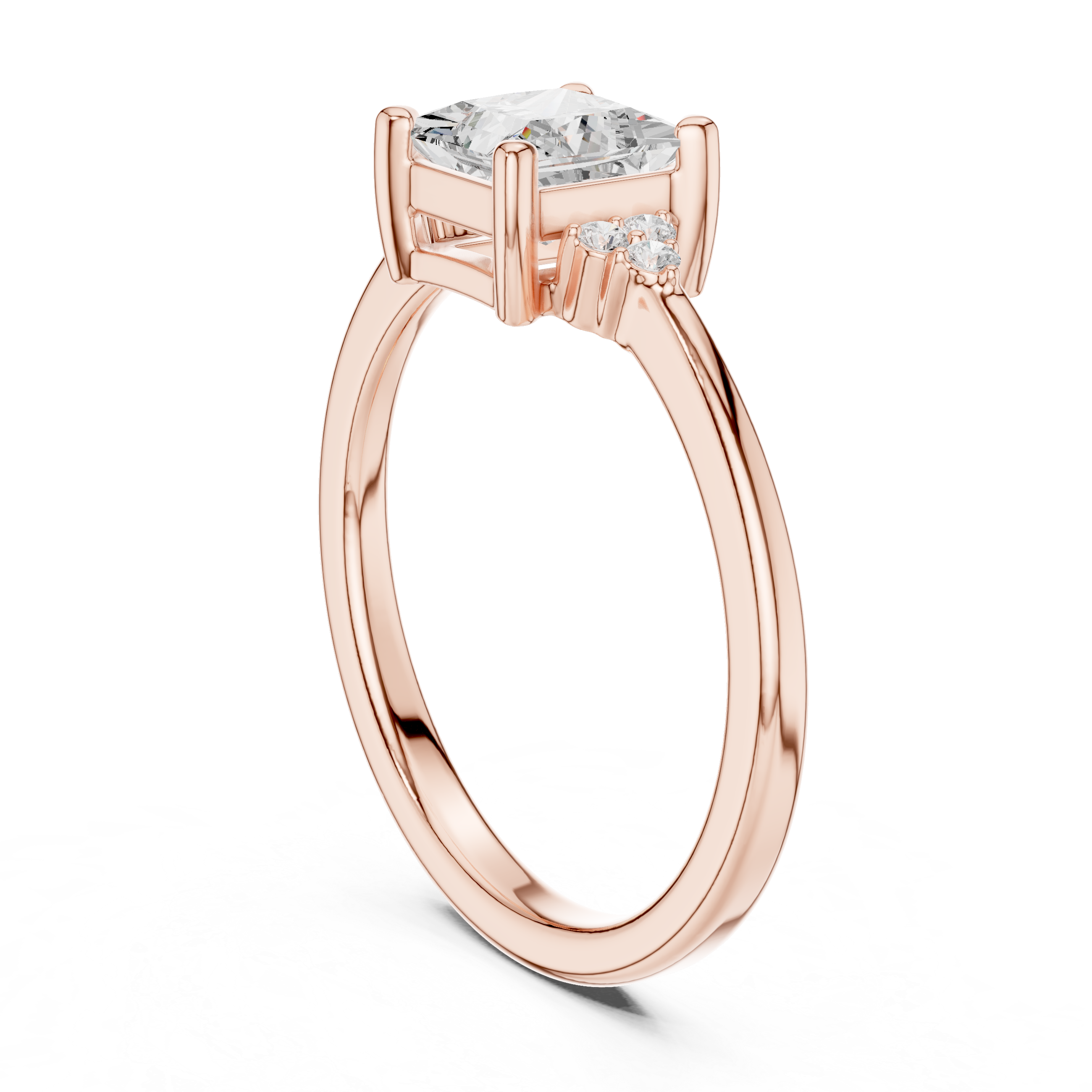 Princess Cut Three Stone Engagement Ring