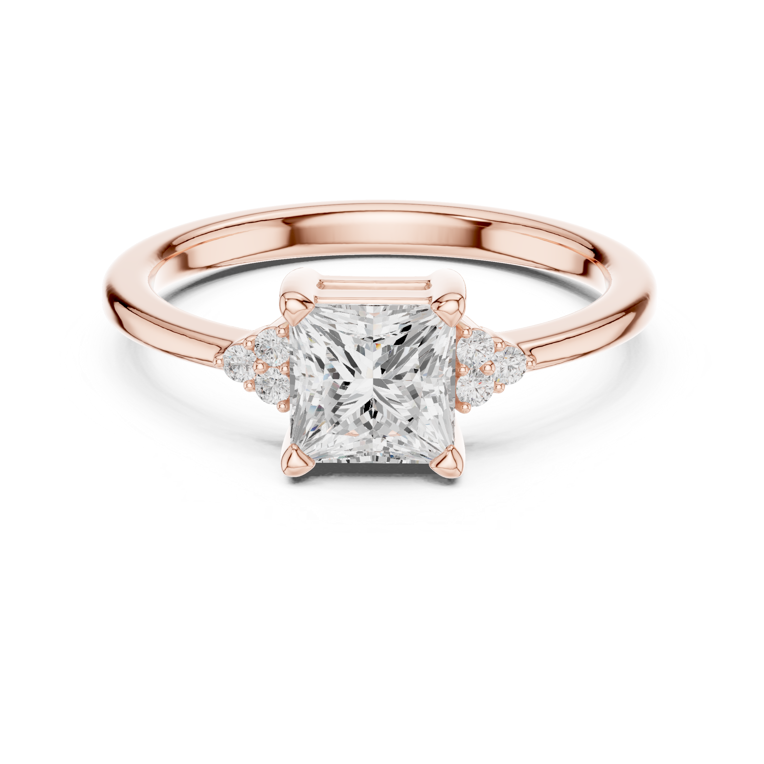 Princess Cut Three Stone Engagement Ring