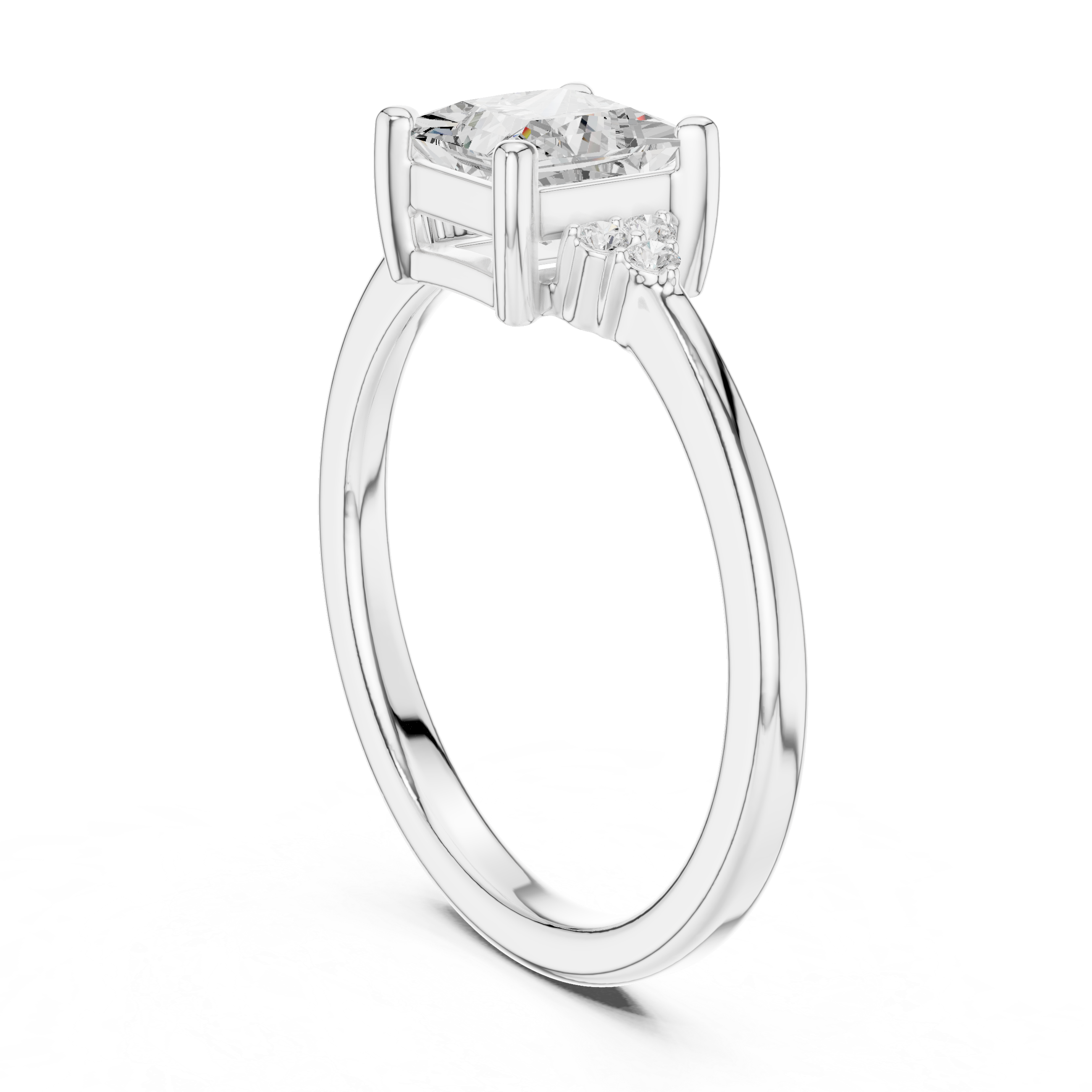 Princess Cut Three Stone Engagement Ring