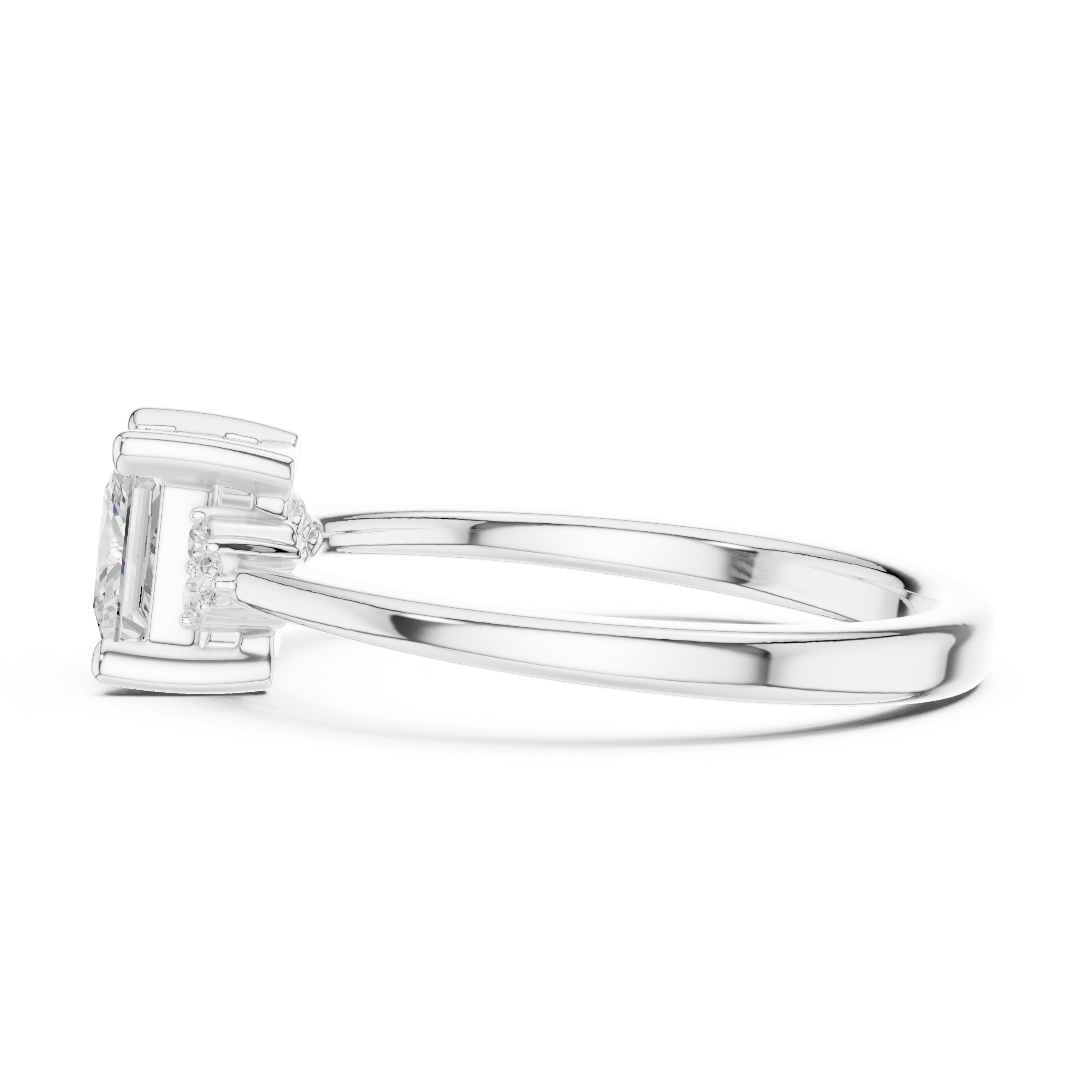 Princess Cut Three Stone Engagement Ring