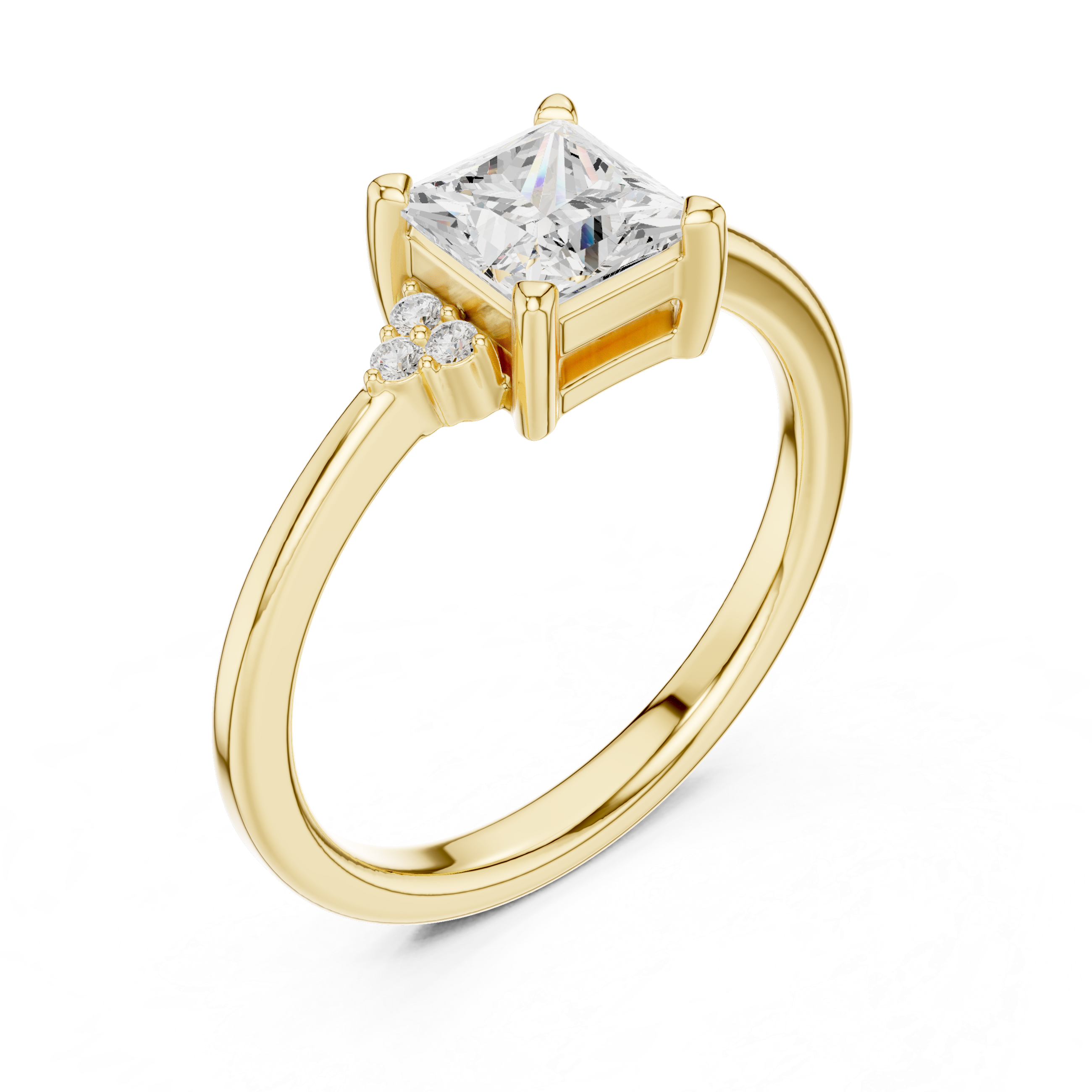 Princess Cut Three Stone Engagement Ring