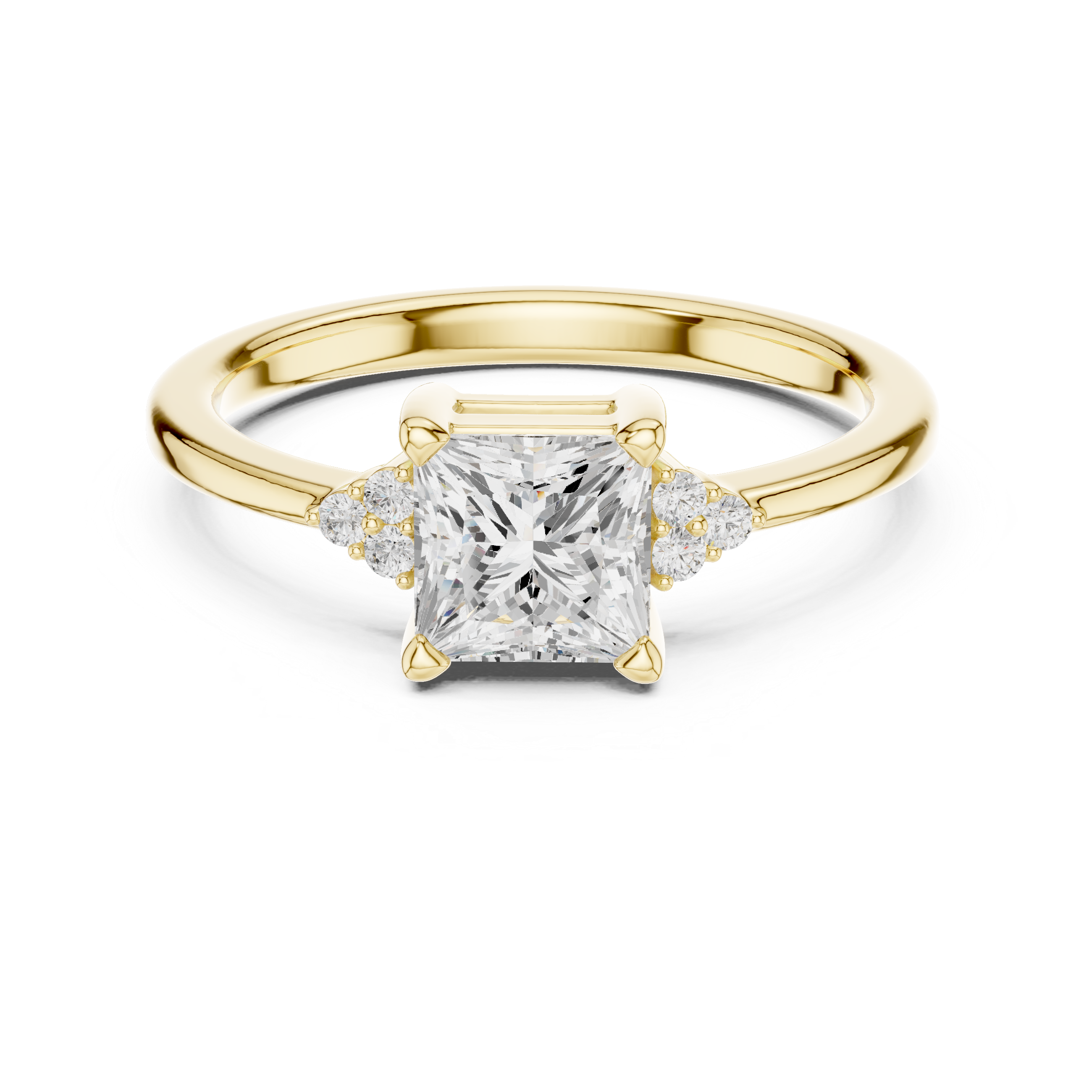 Princess Cut Three Stone Engagement Ring
