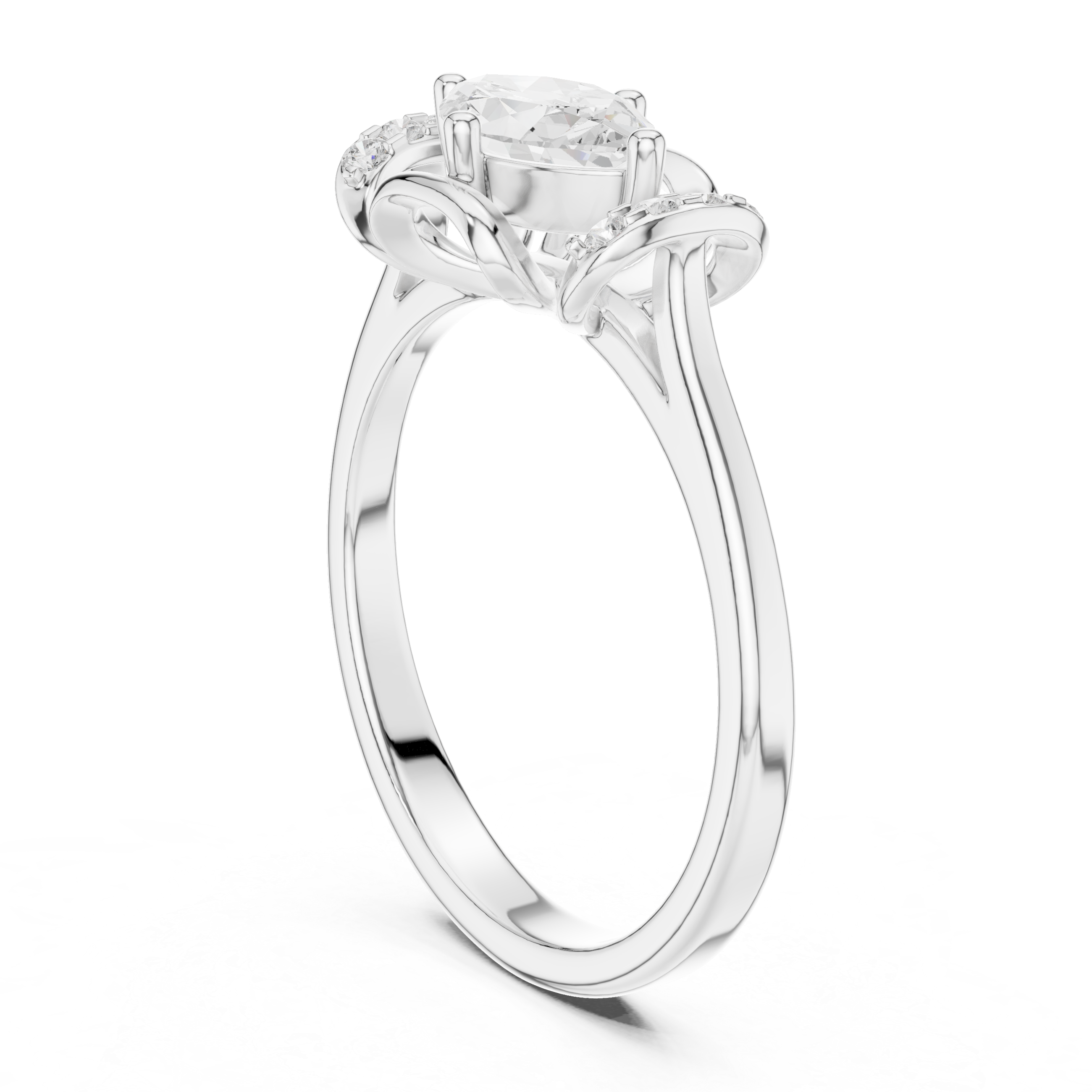 Marquise Diamond Bow Engagement Ring