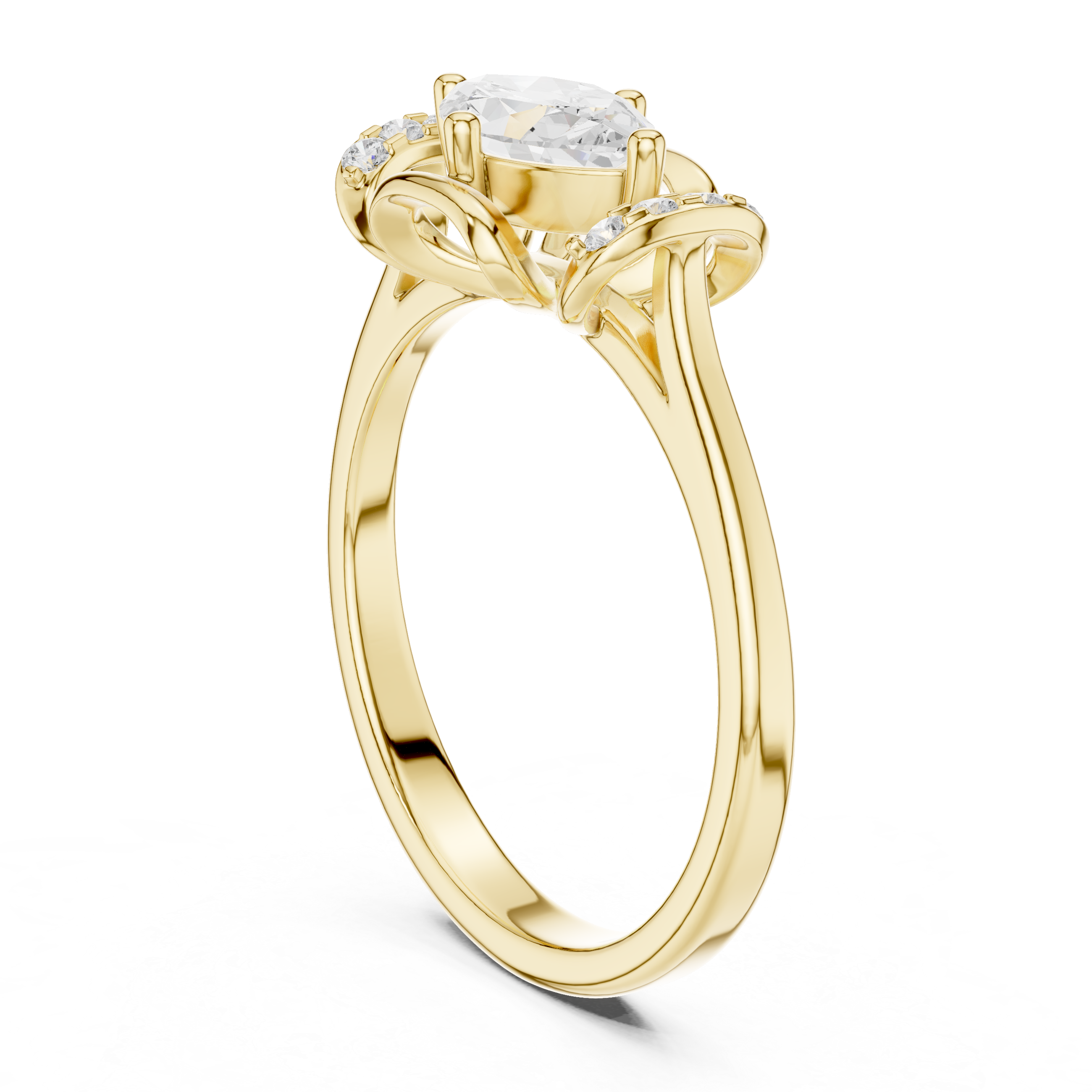 Marquise Diamond Bow Engagement Ring