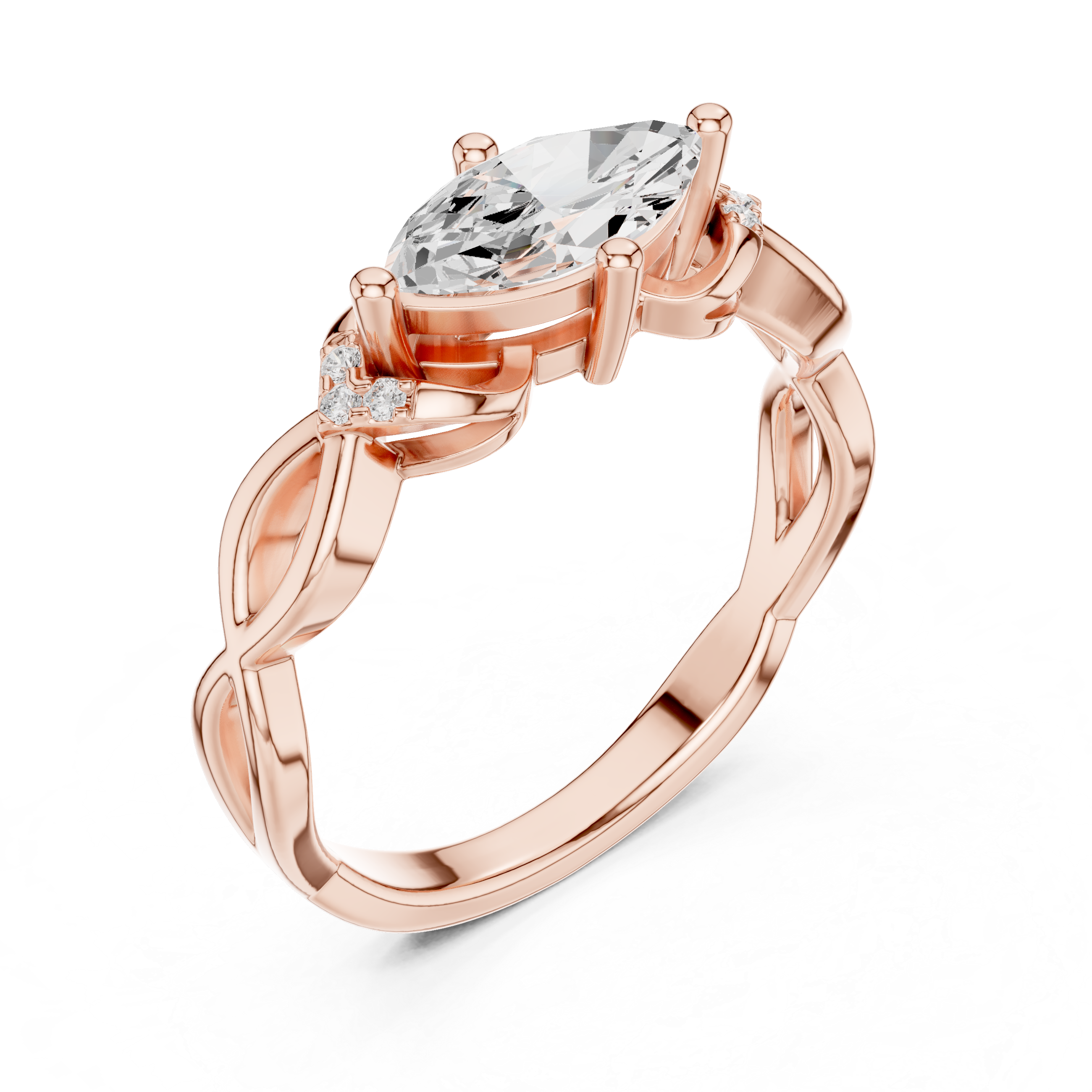 Marquise Diamond Infinity Engagement Ring