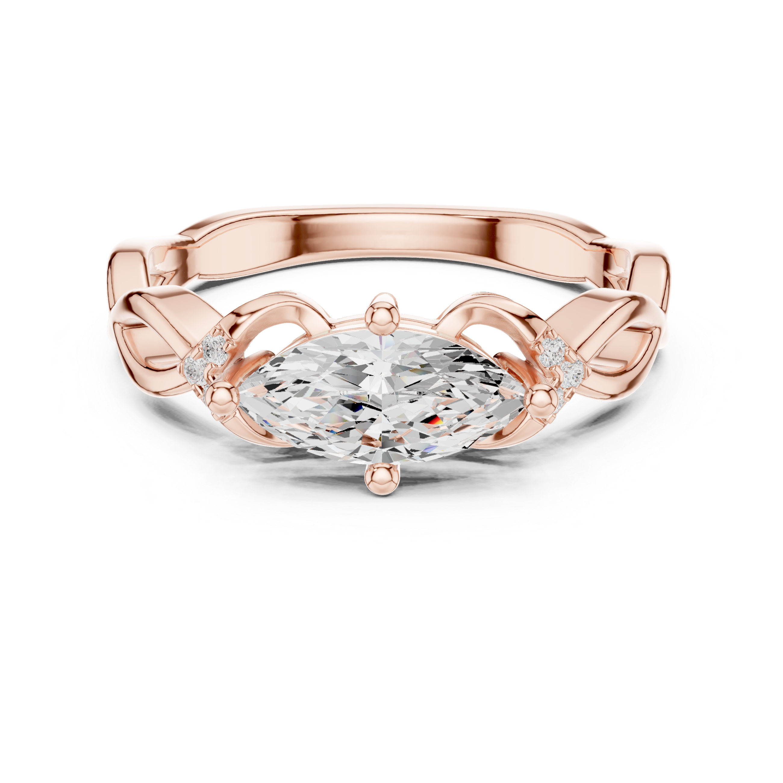 Marquise Diamond Infinity Engagement Ring