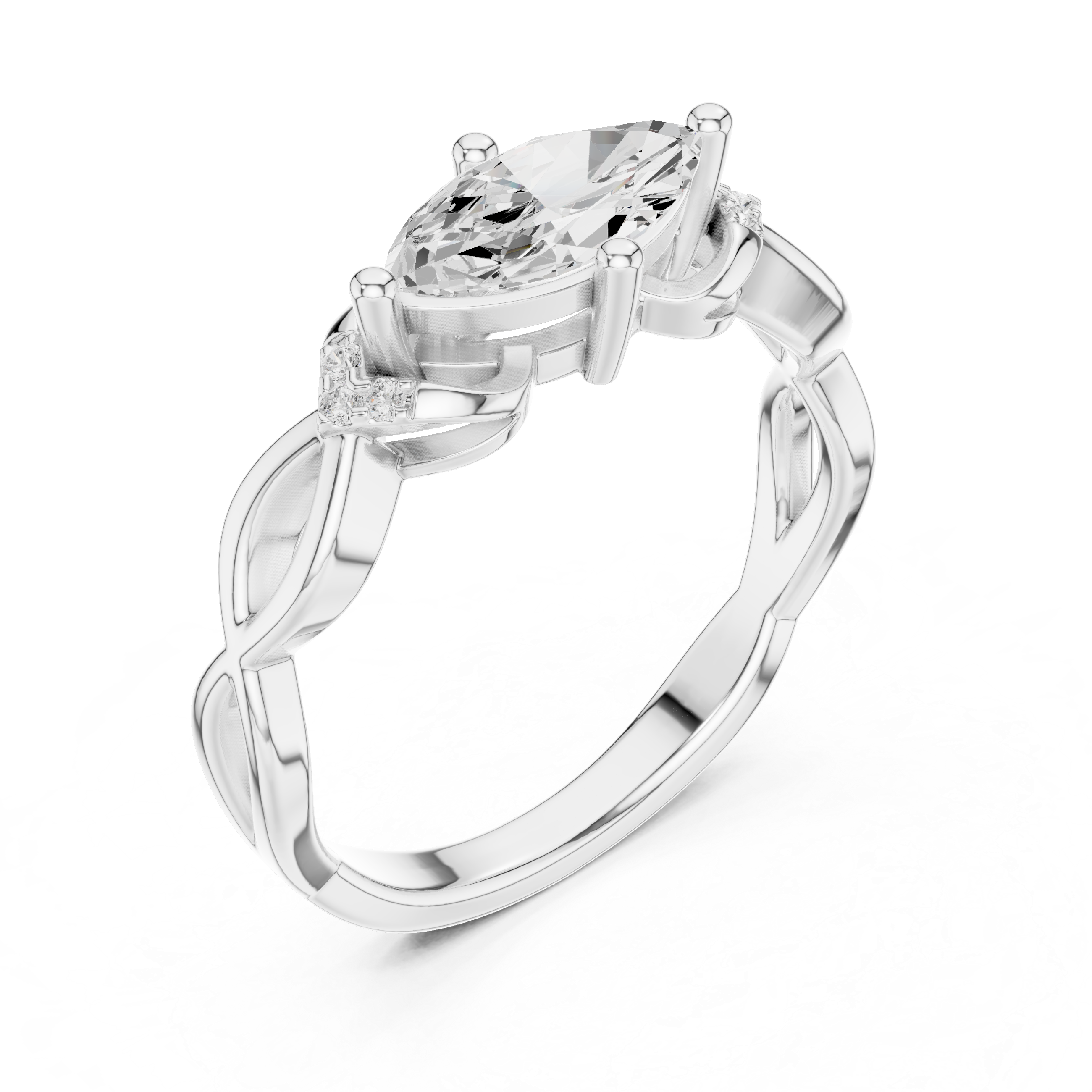 Marquise Diamond Infinity Engagement Ring