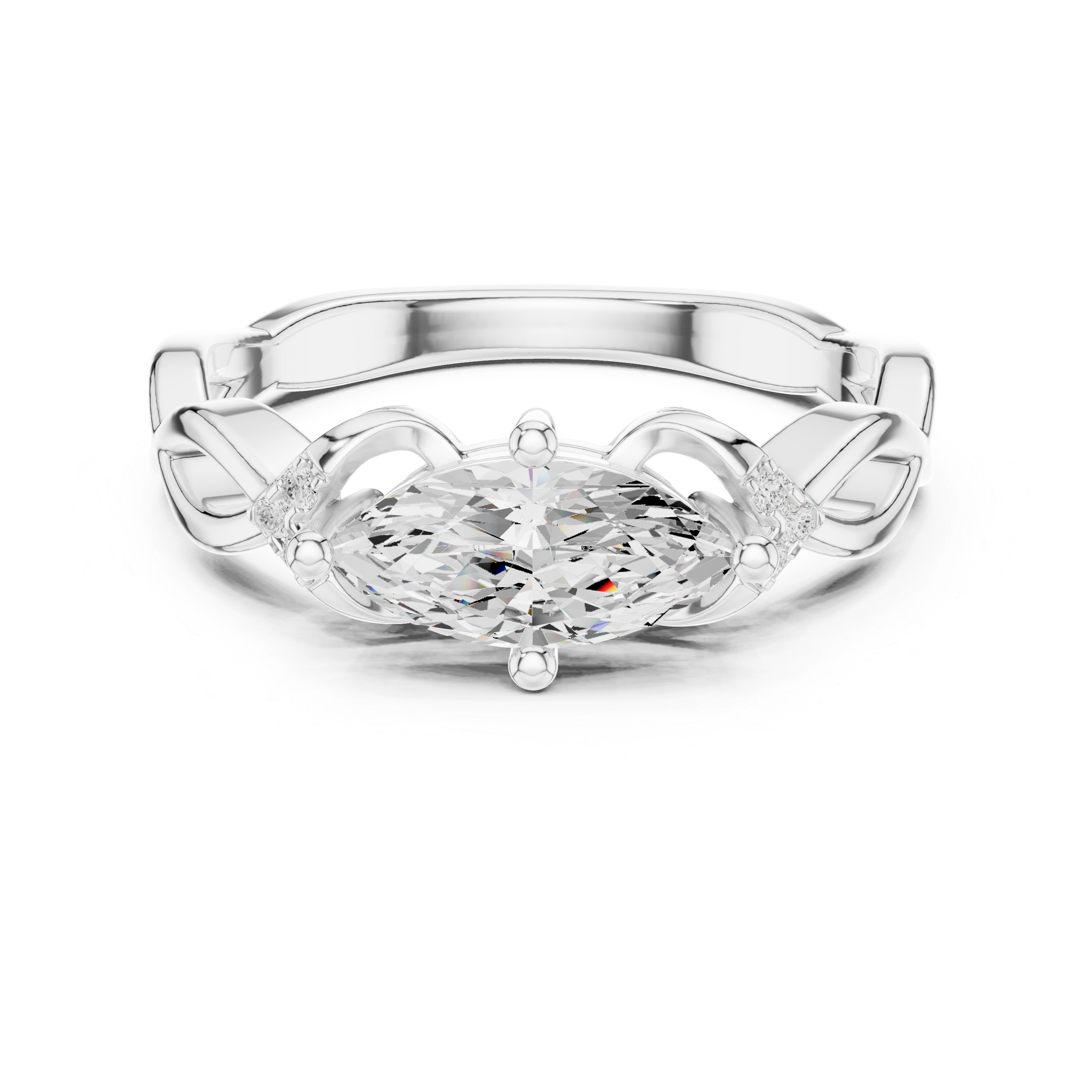 Marquise Diamond Infinity Engagement Ring