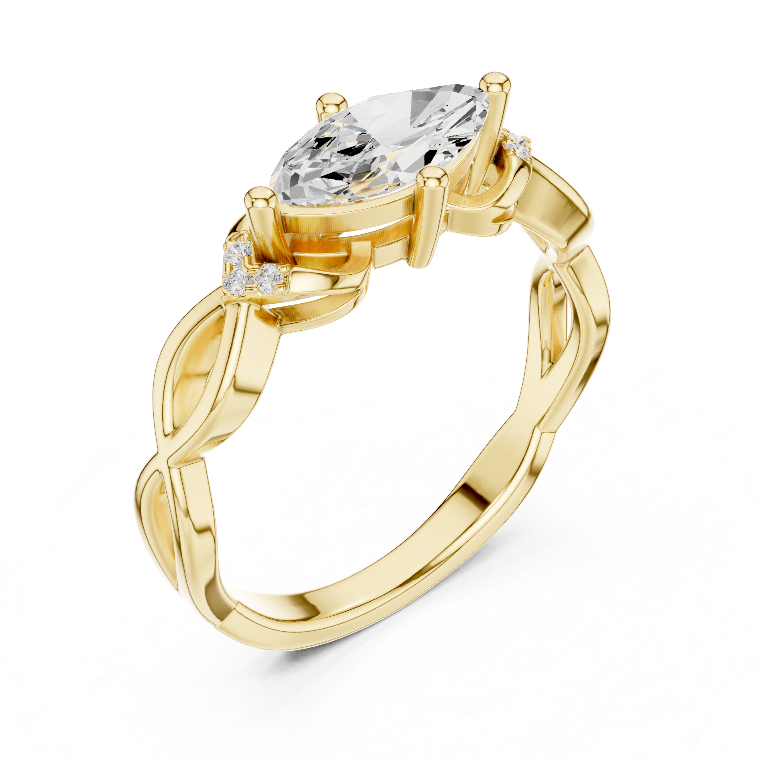 Marquise Diamond Infinity Engagement Ring