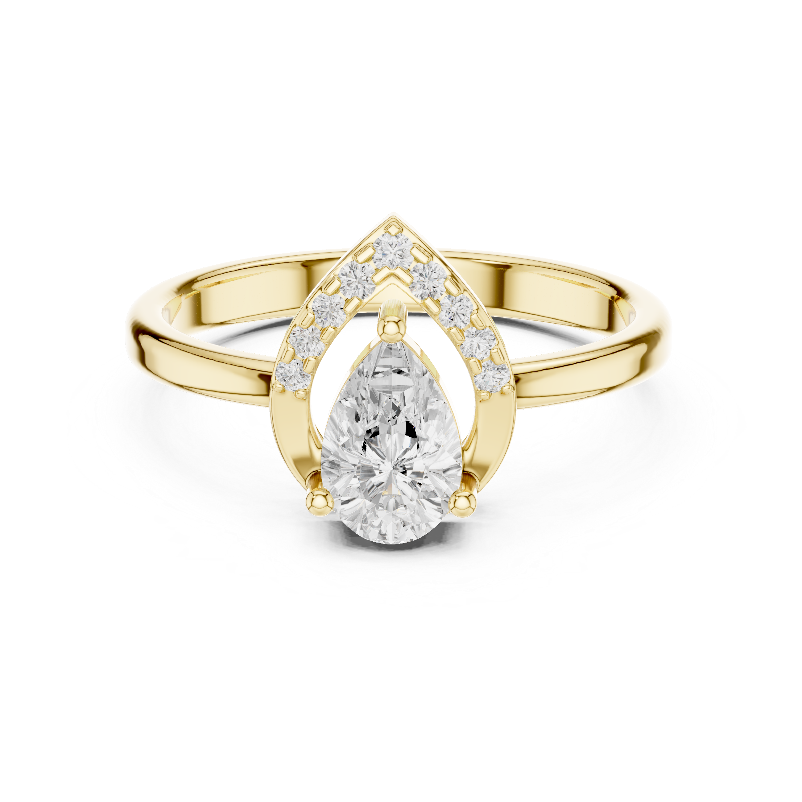 Pear Halo Diamond Engagement Ring