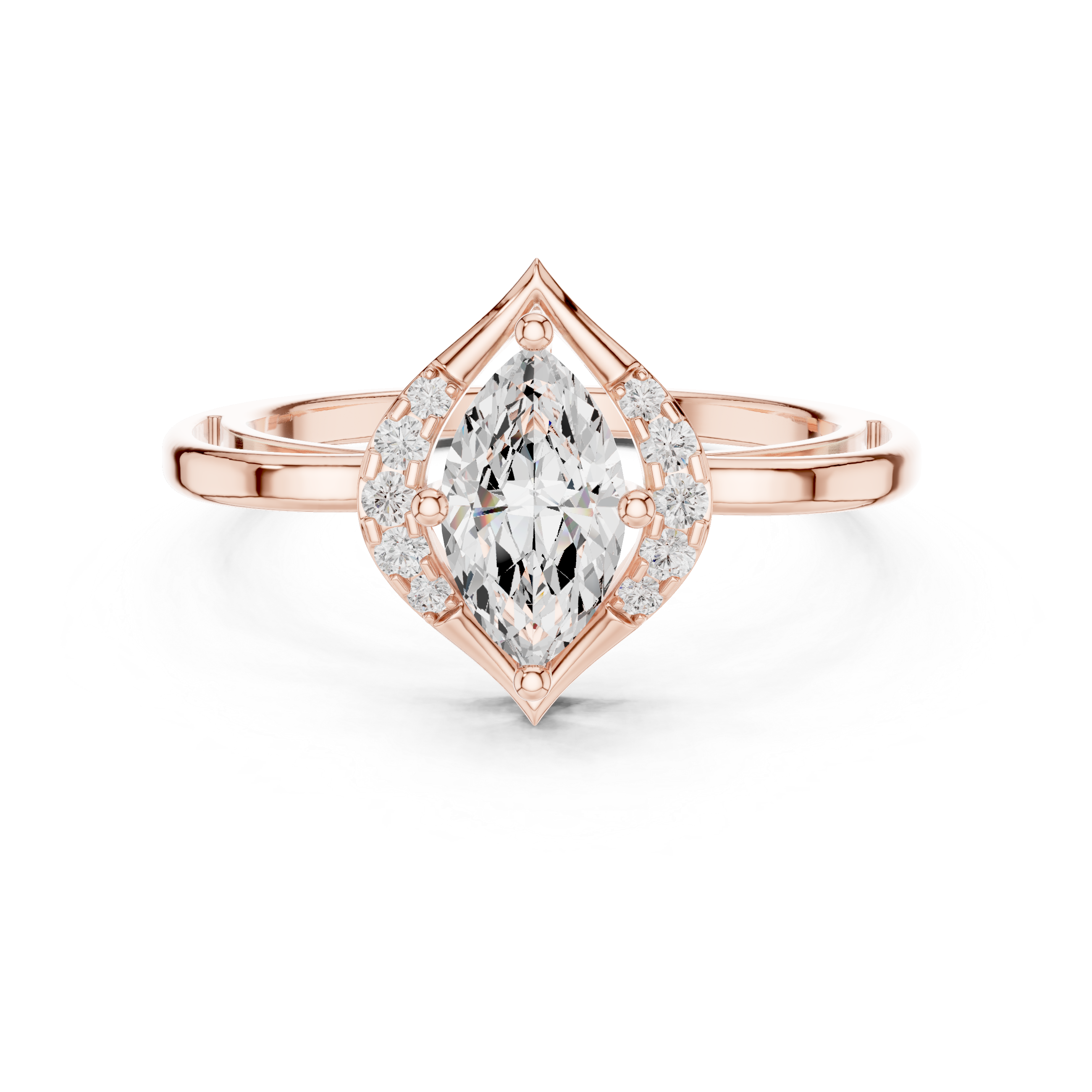 Vintage Marquise Halo Diamond Engagement Ring