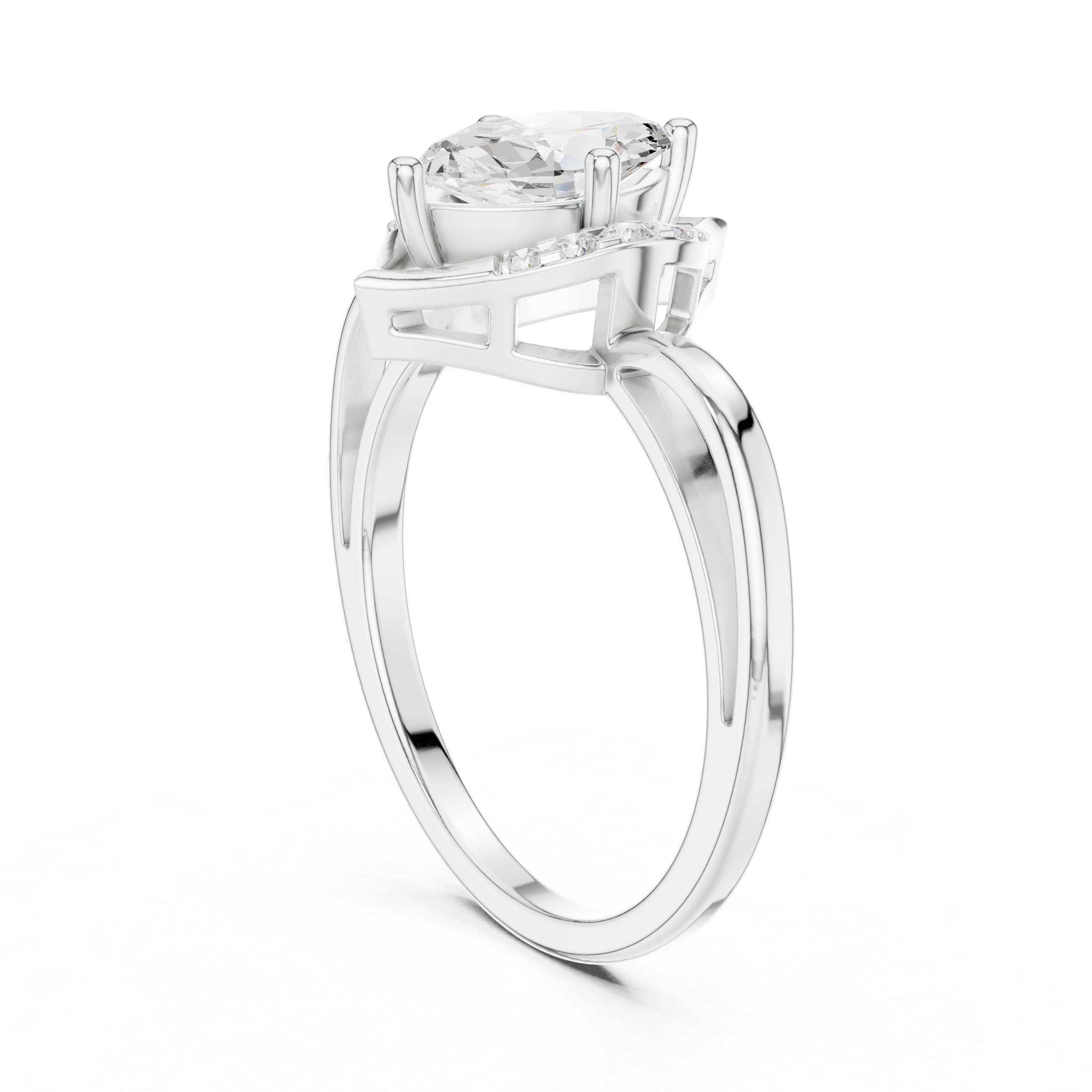 Vintage Marquise Halo Diamond Engagement Ring