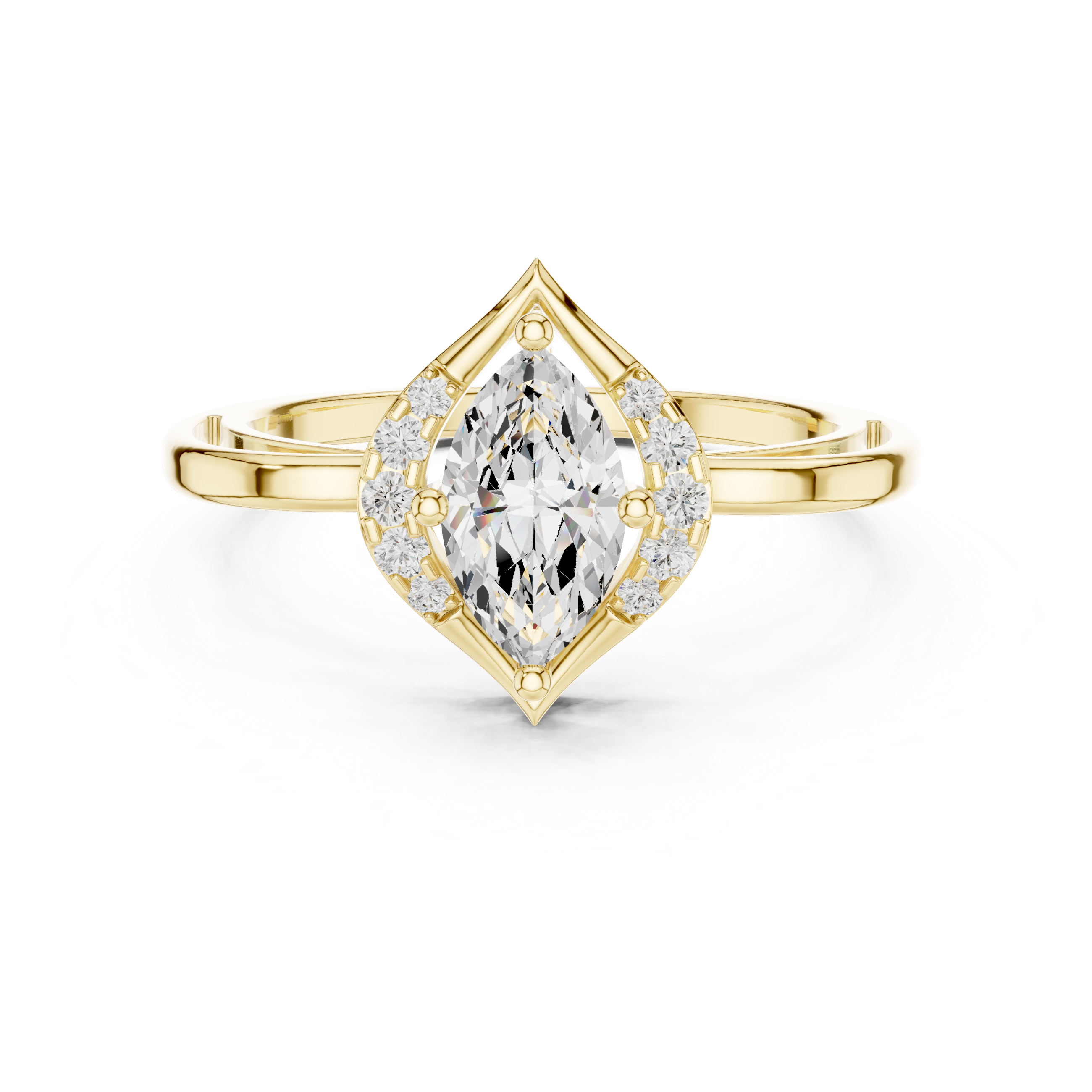 Vintage Marquise Halo Diamond Engagement Ring