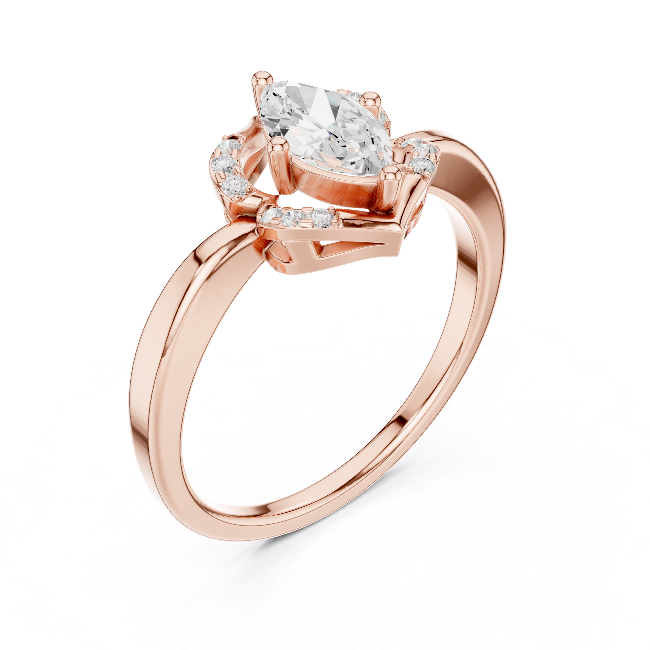 Vintage Marquise Halo Diamond Ring