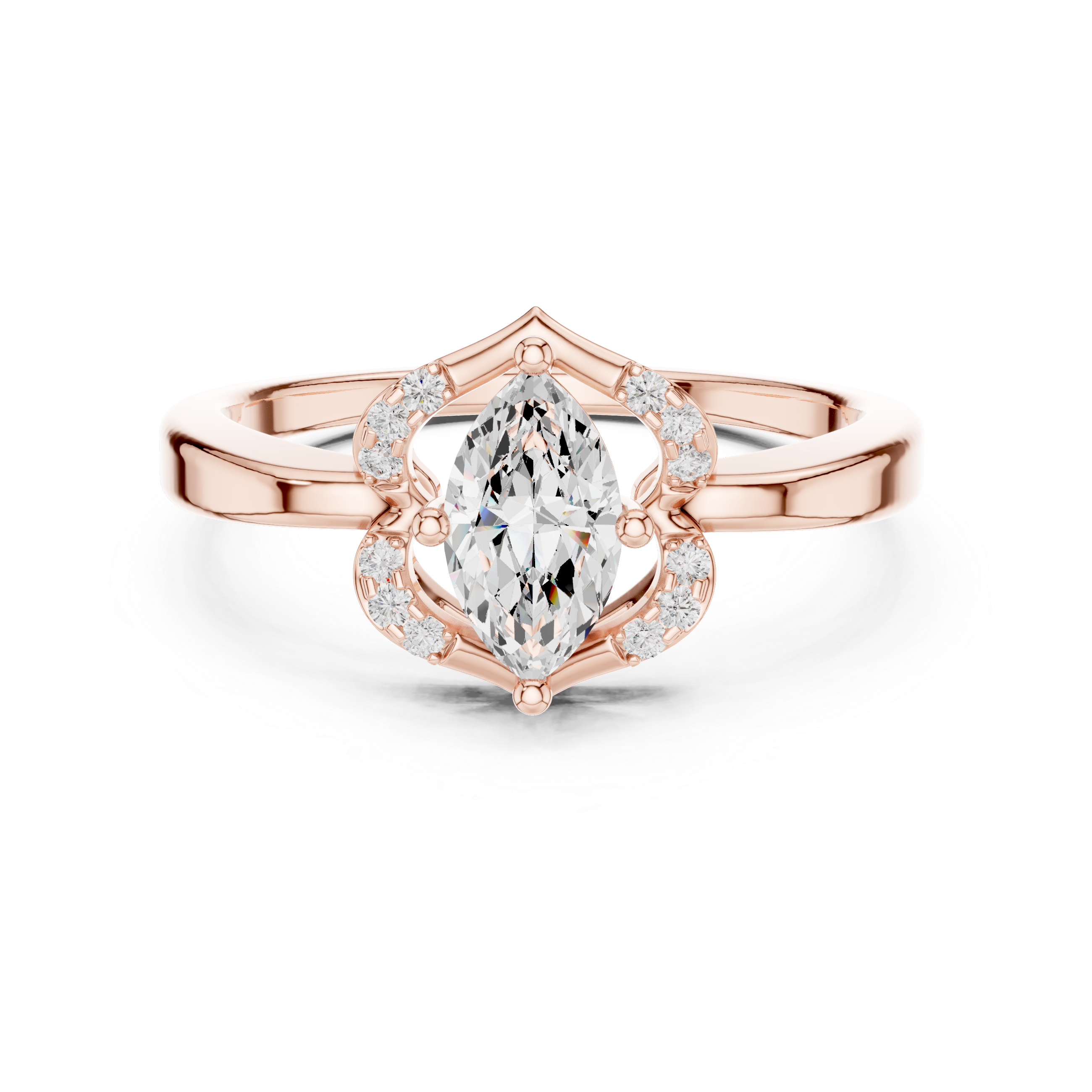Vintage Marquise Halo Diamond Ring