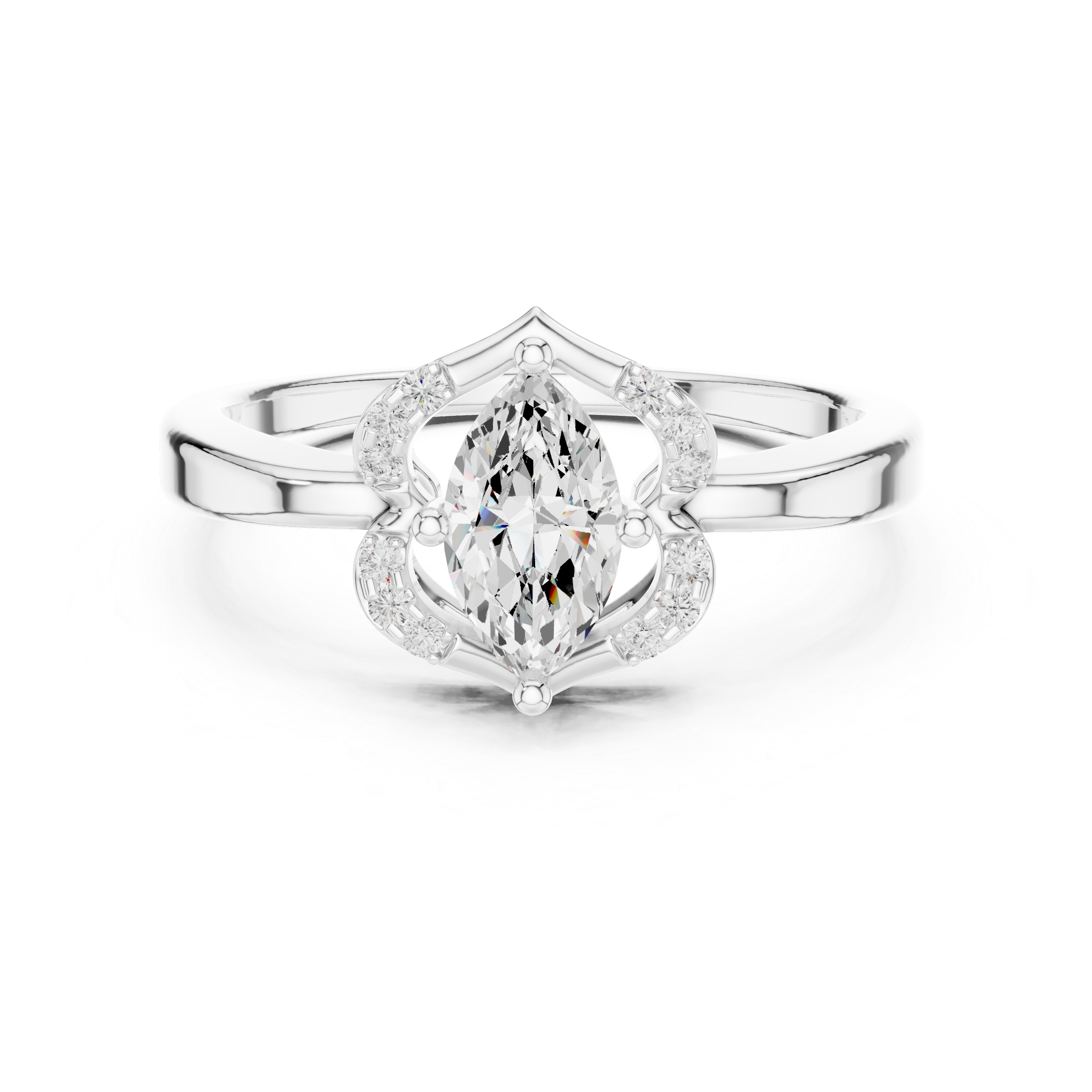 Vintage Marquise Halo Diamond Ring