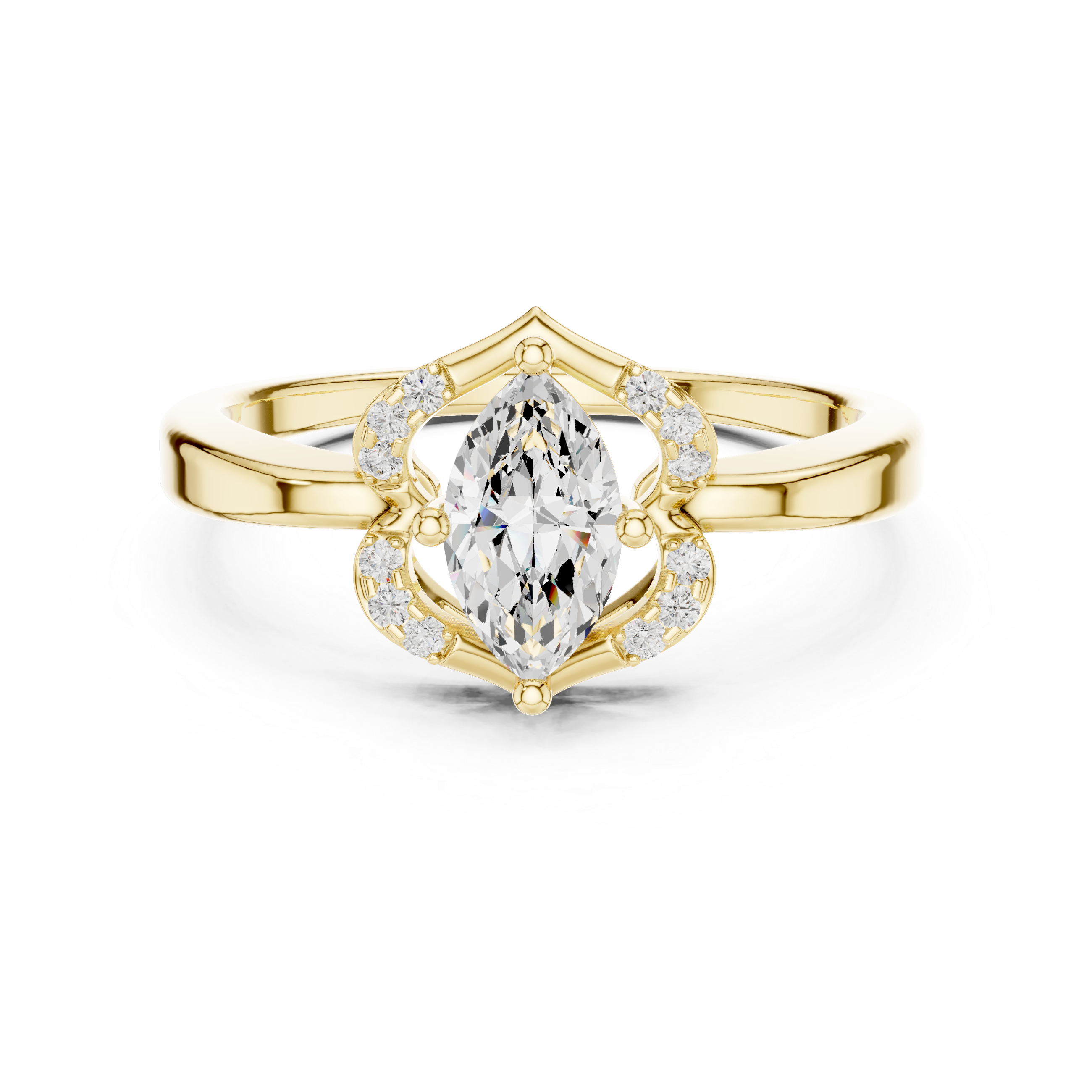 Vintage Marquise Halo Diamond Ring