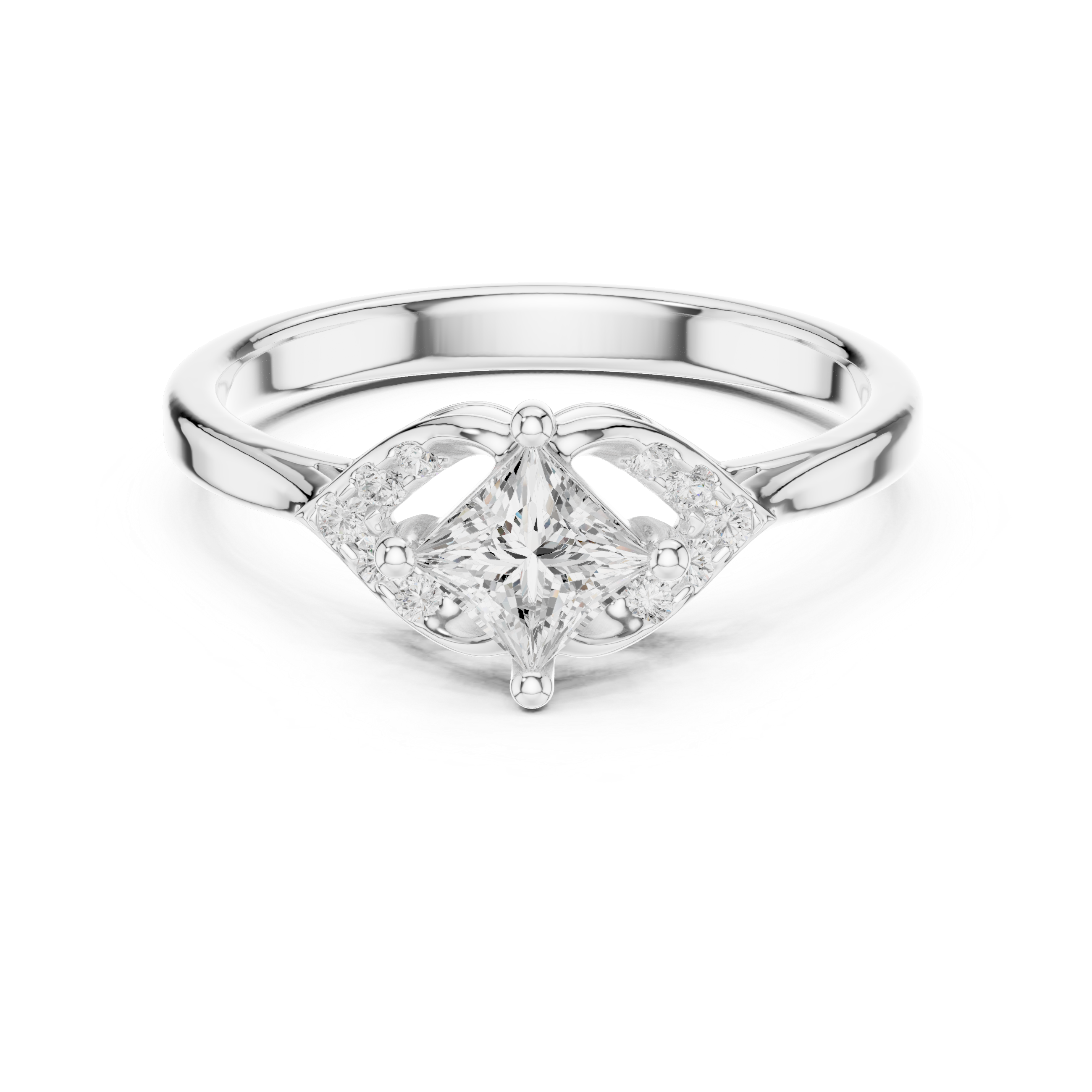 Vintage Princess Diamond Engagement Ring