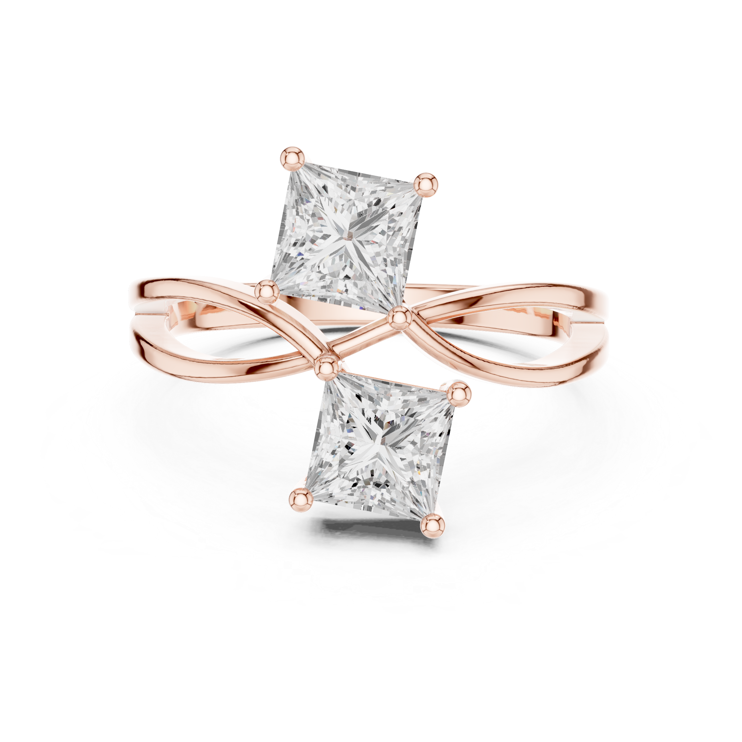 Toi et Moi Princess Diamond Engagement Ring