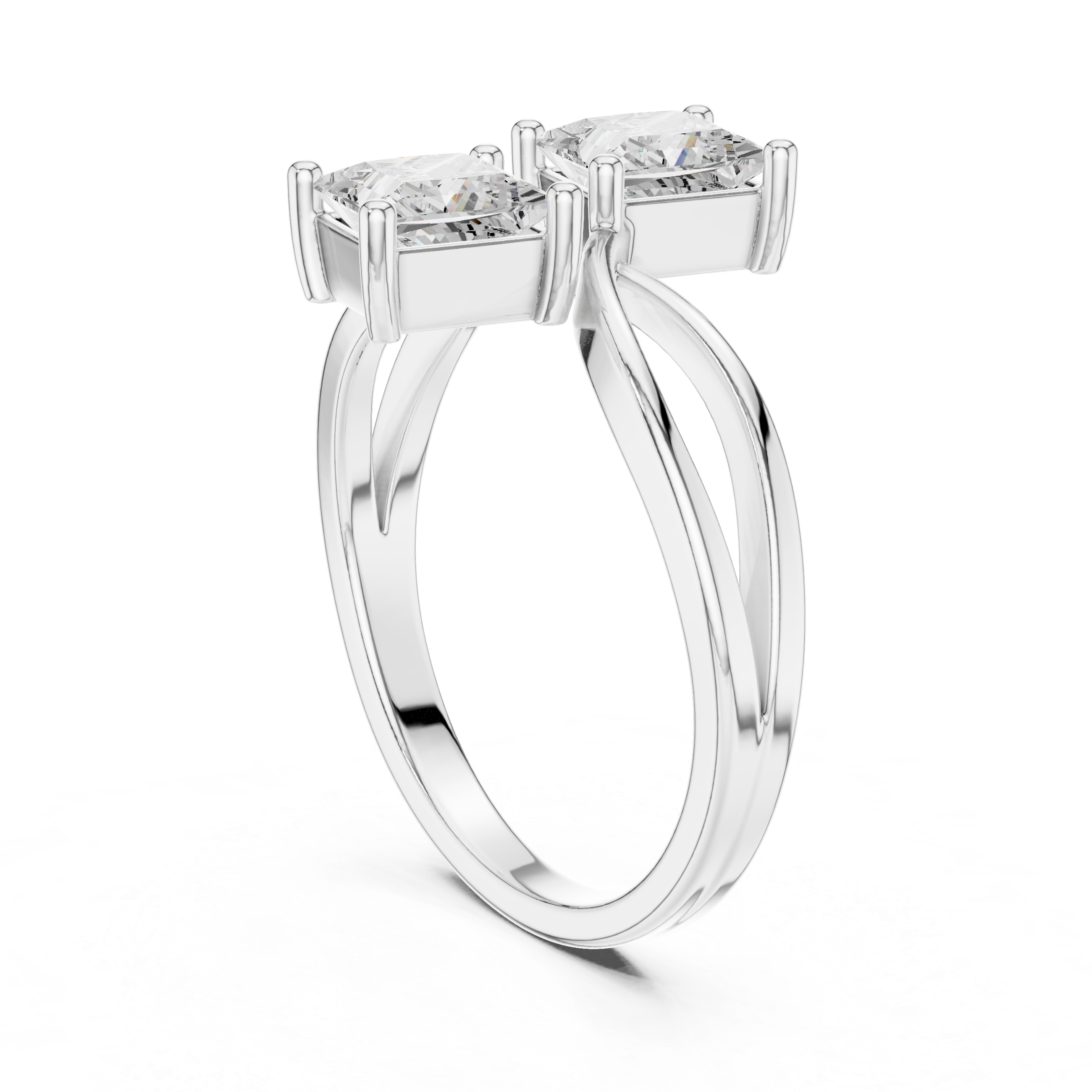Toi et Moi Princess Diamond Engagement Ring