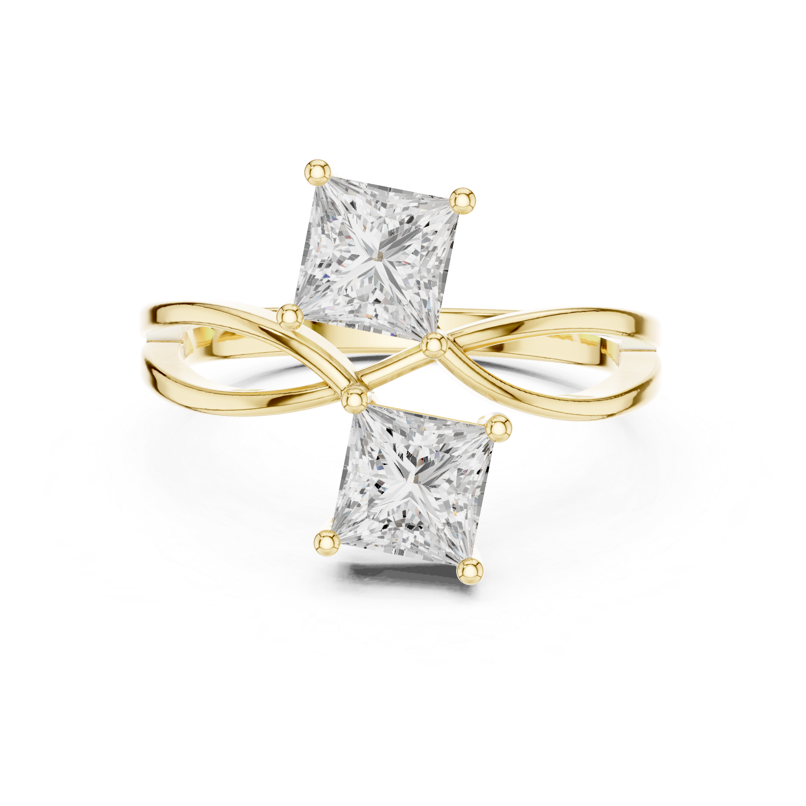 Toi et Moi Princess Diamond Engagement Ring
