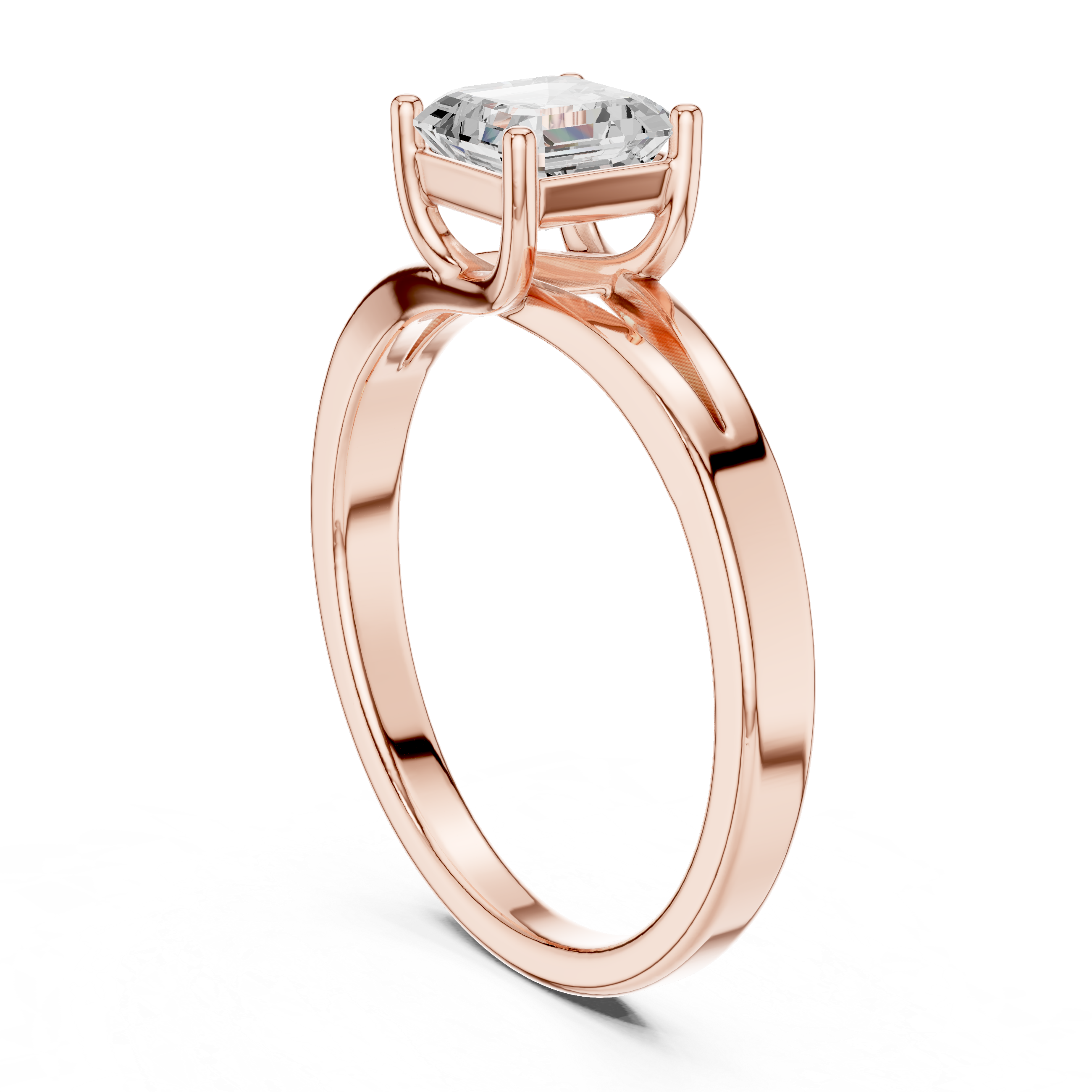 Emerald Cut Diamond Solitaire Engagement Ring