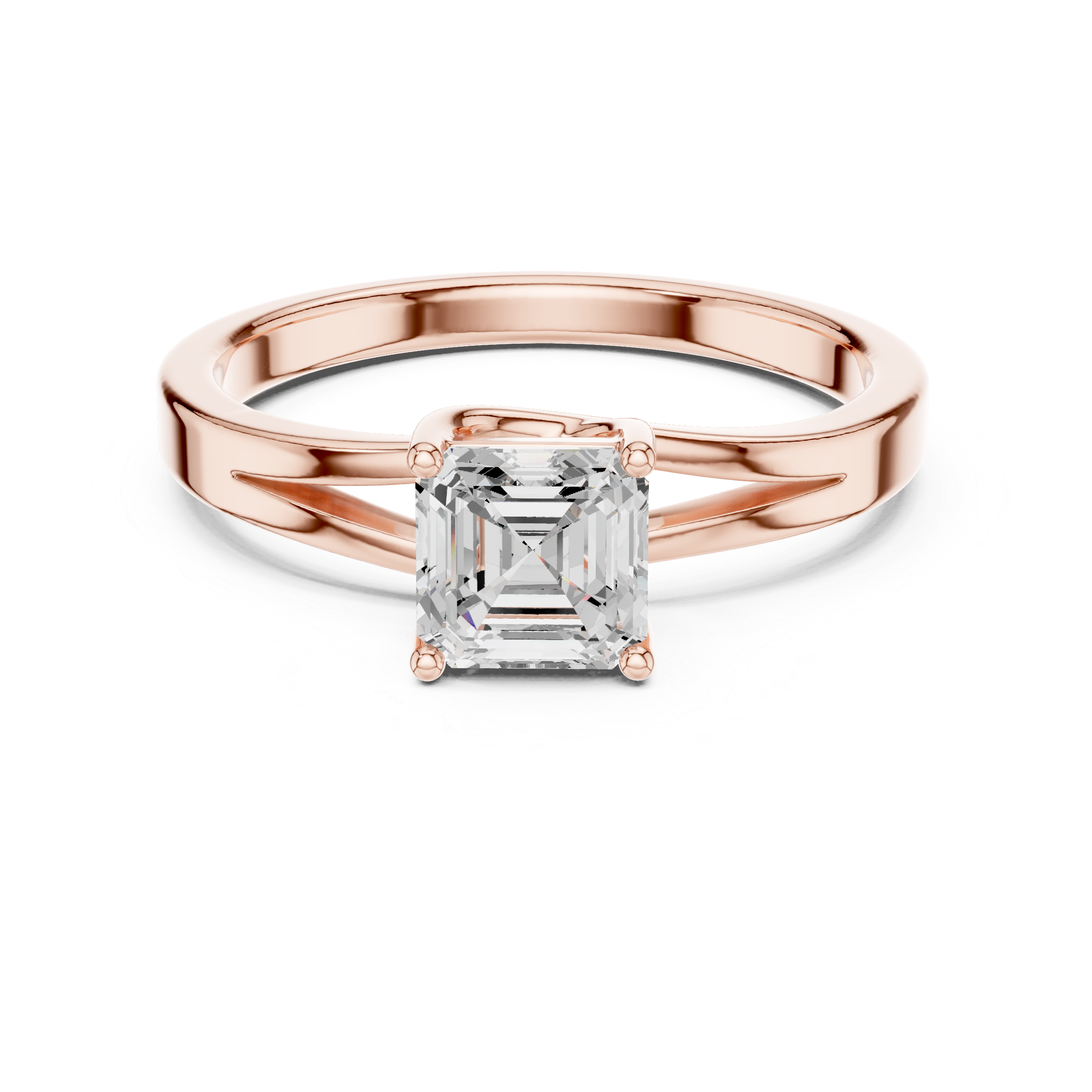 Emerald Cut Diamond Solitaire Engagement Ring