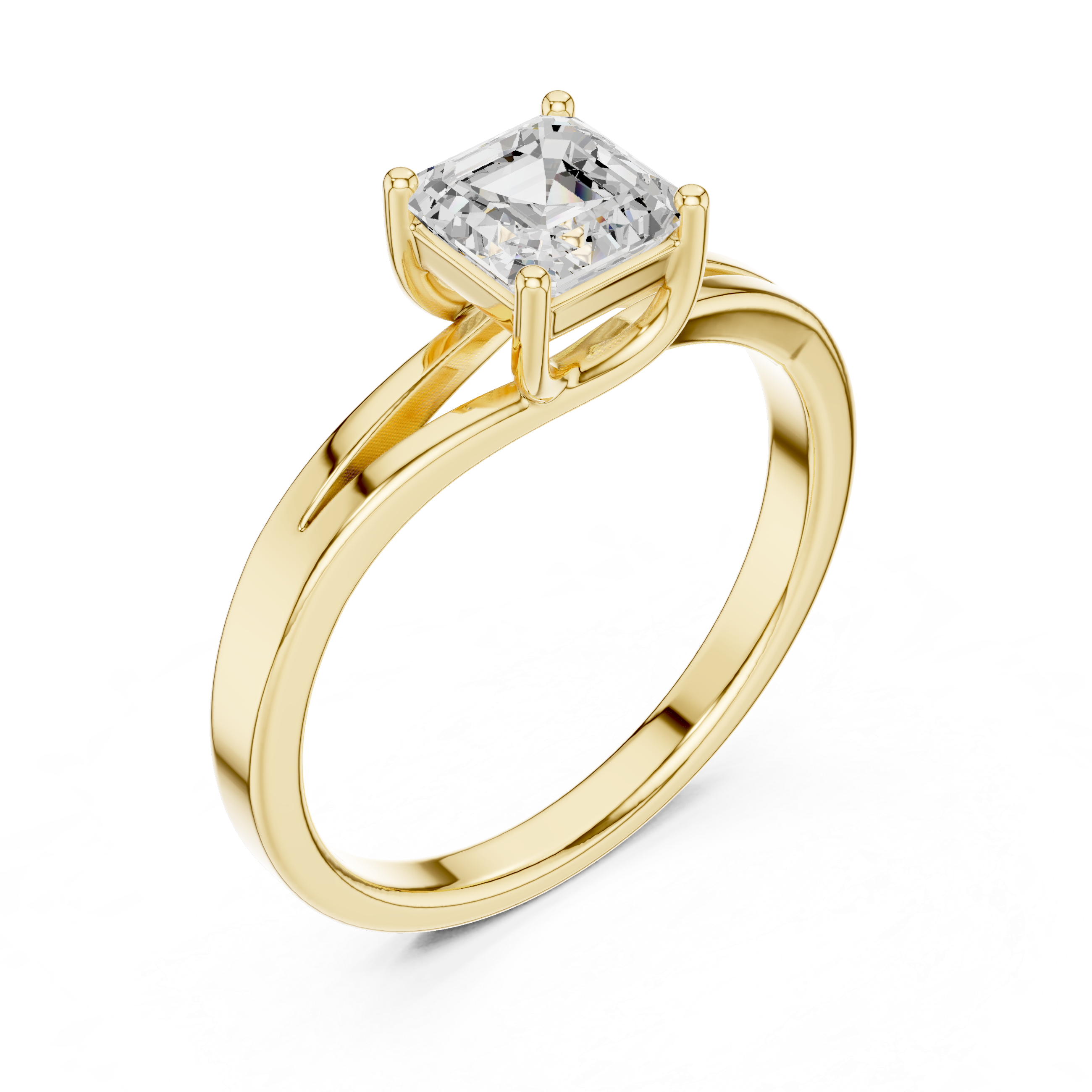 Emerald Cut Diamond Solitaire Engagement Ring