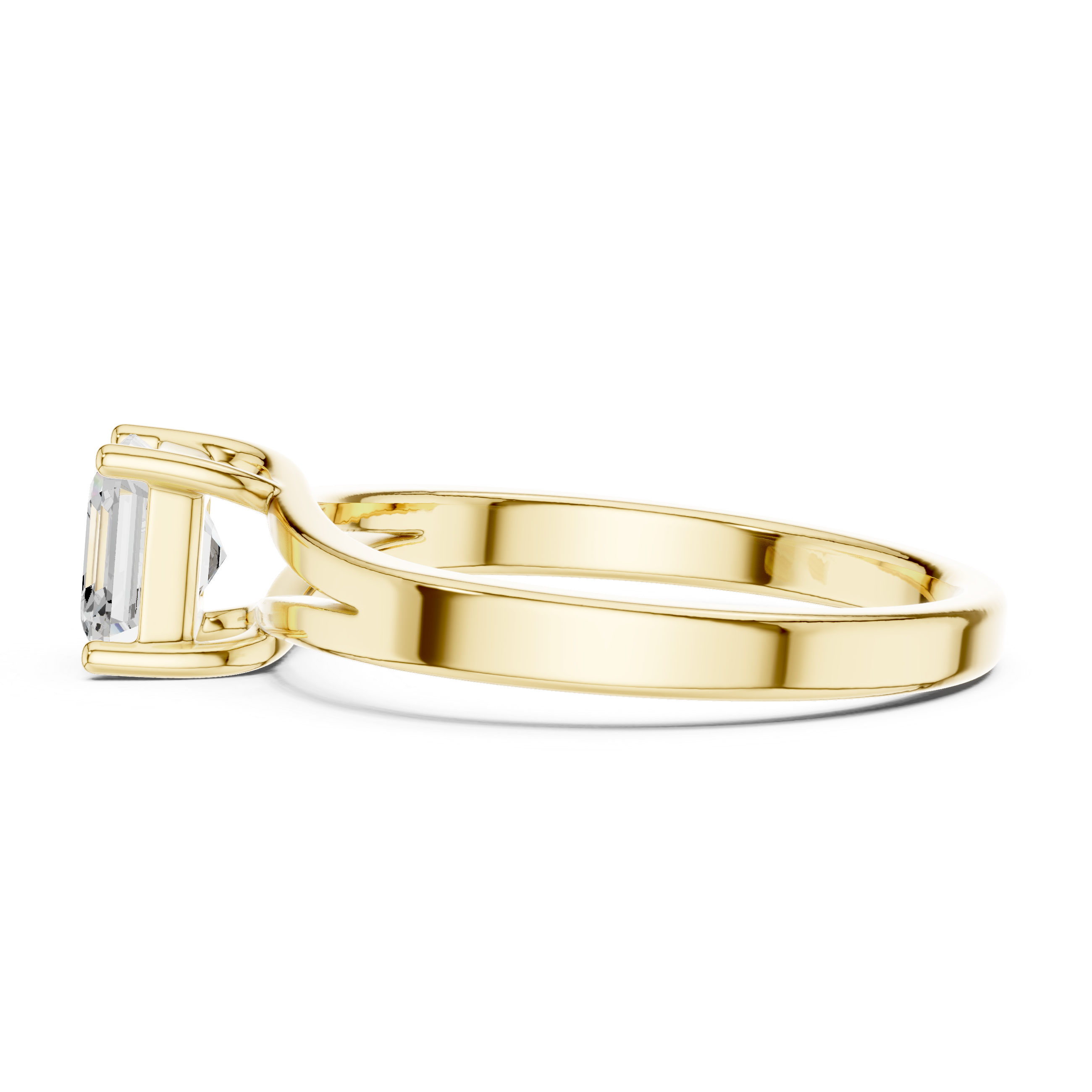 Emerald Cut Diamond Solitaire Engagement Ring