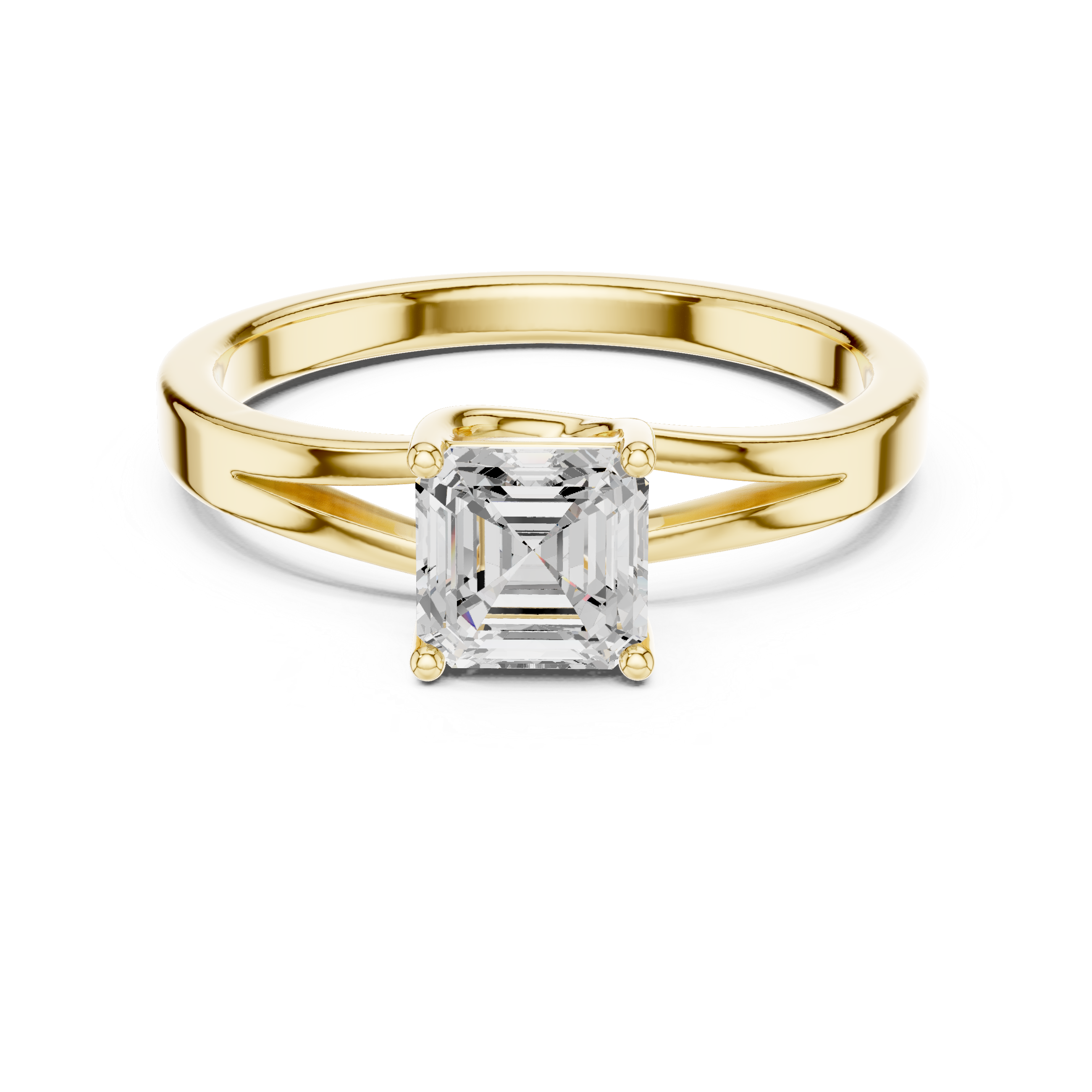 Emerald Cut Diamond Solitaire Engagement Ring