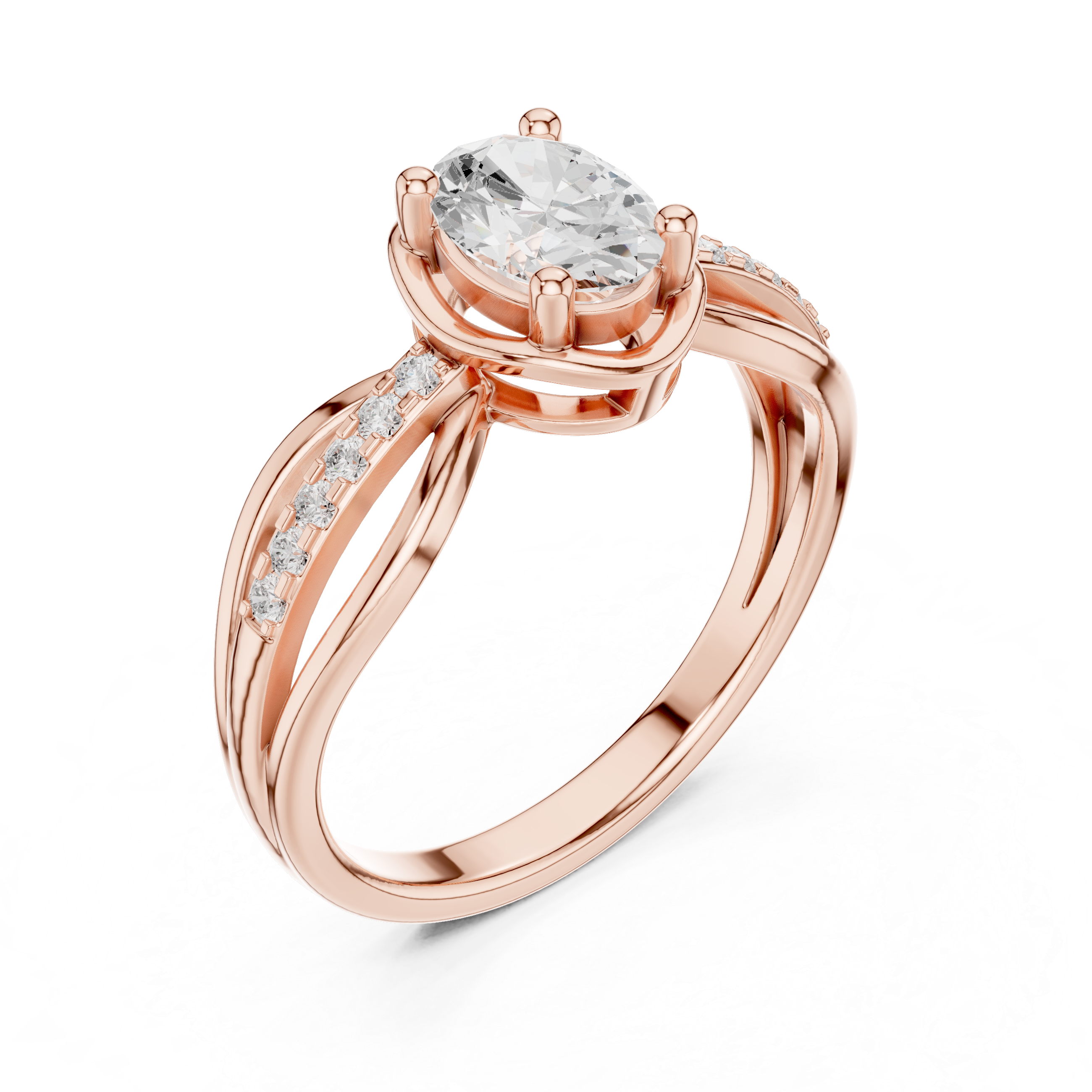 Oval Diamond Infinity Engagement Ring