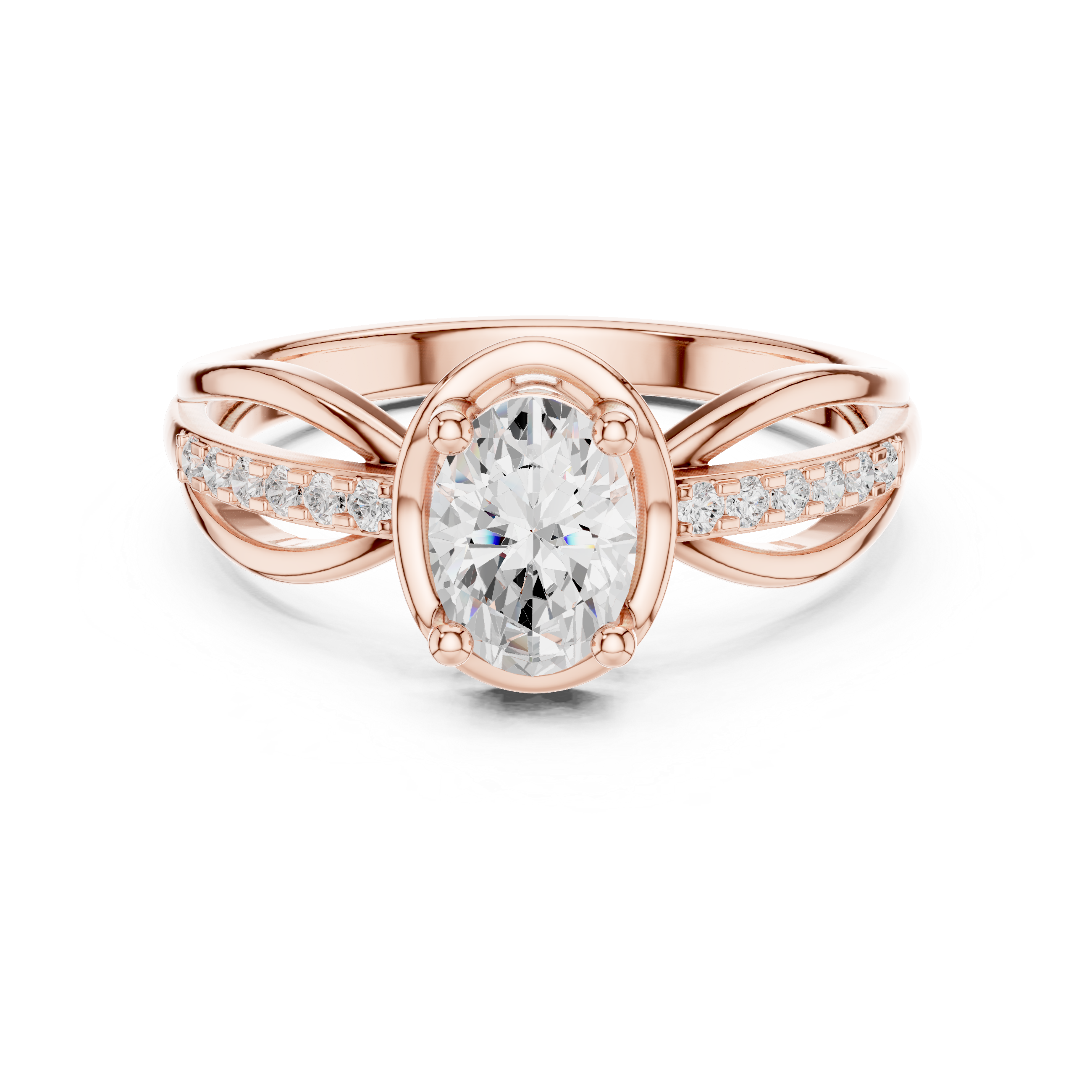 Oval Diamond Infinity Engagement Ring