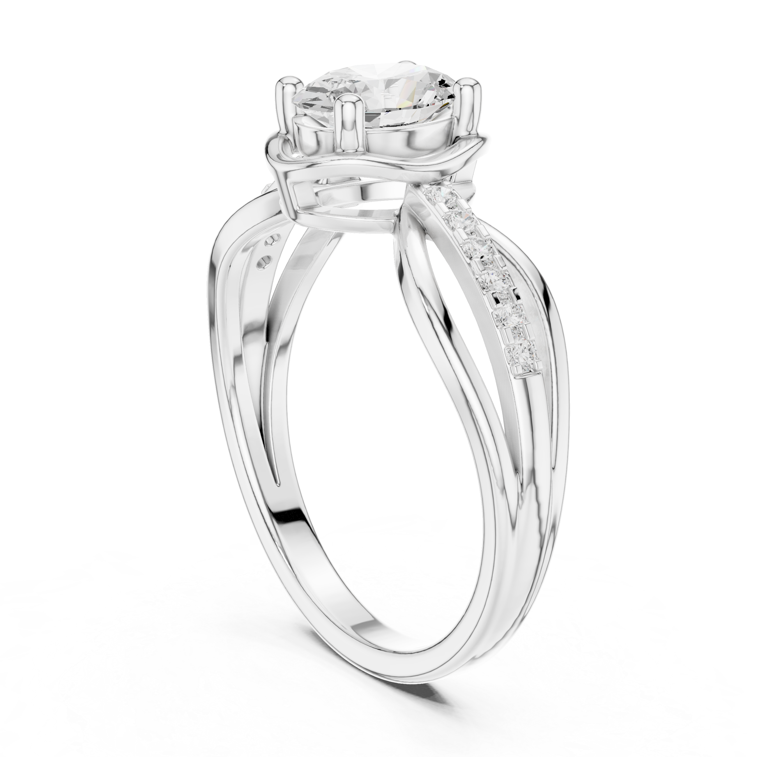 Oval Diamond Infinity Engagement Ring