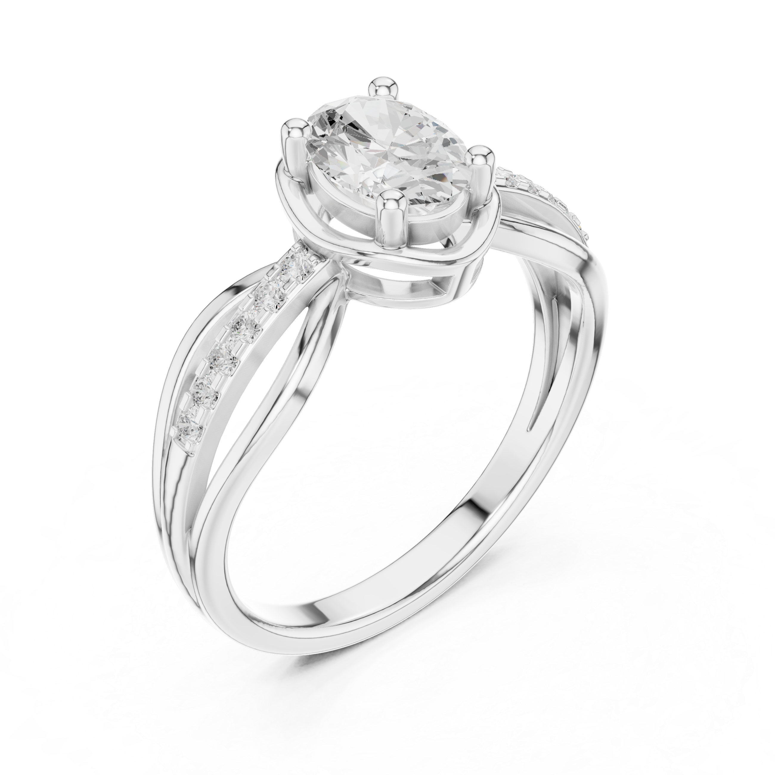 Oval Diamond Infinity Engagement Ring