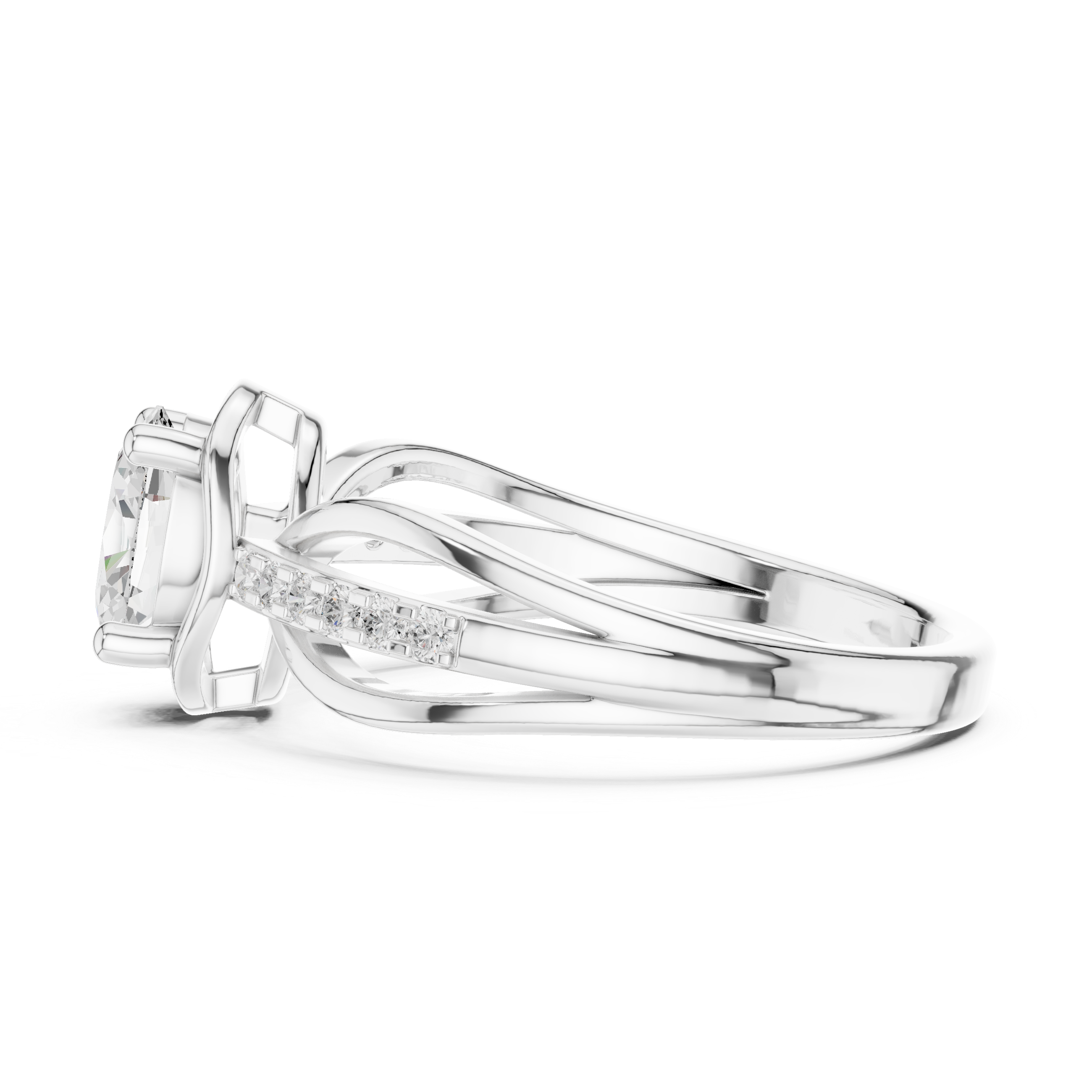Oval Diamond Infinity Engagement Ring