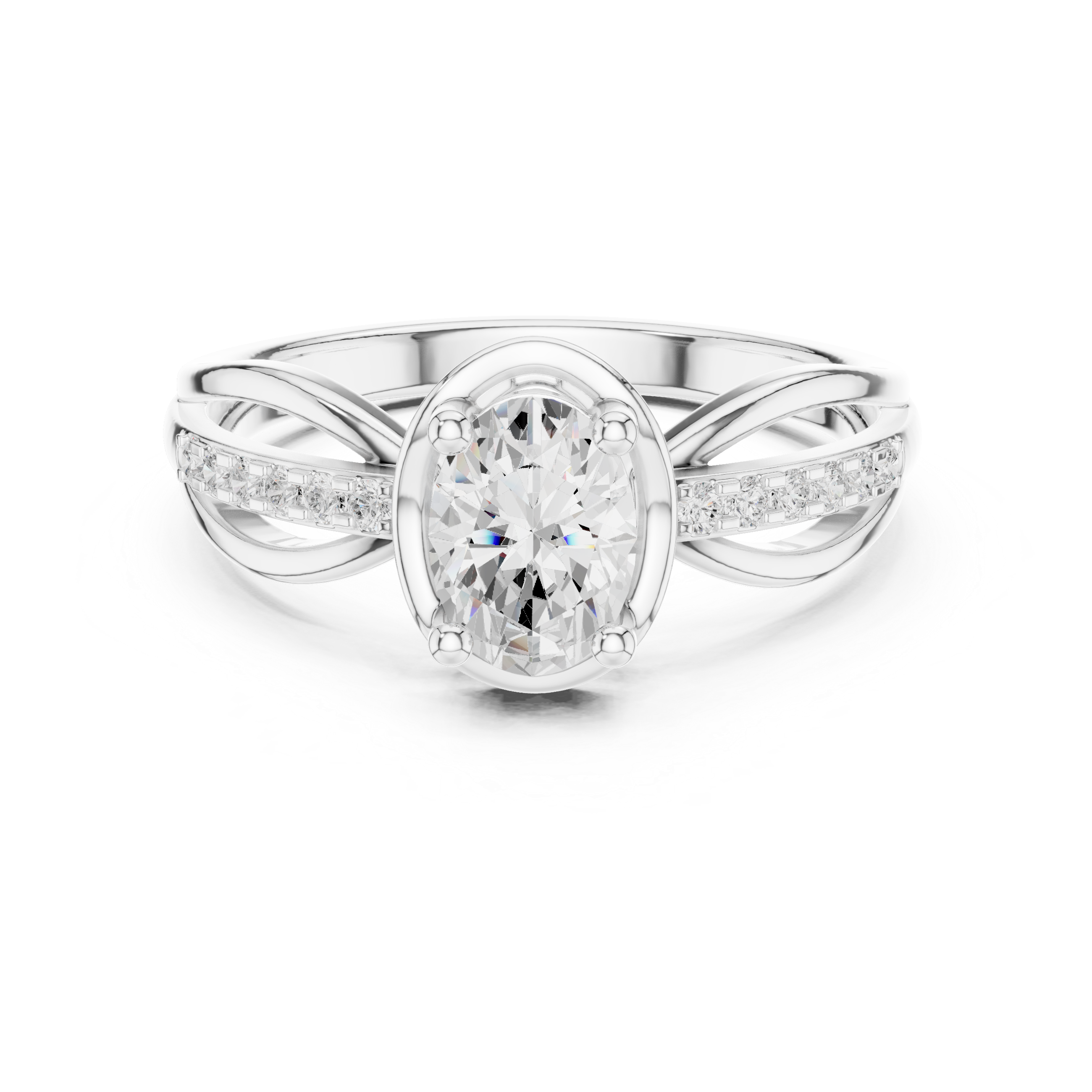 Oval Diamond Infinity Engagement Ring