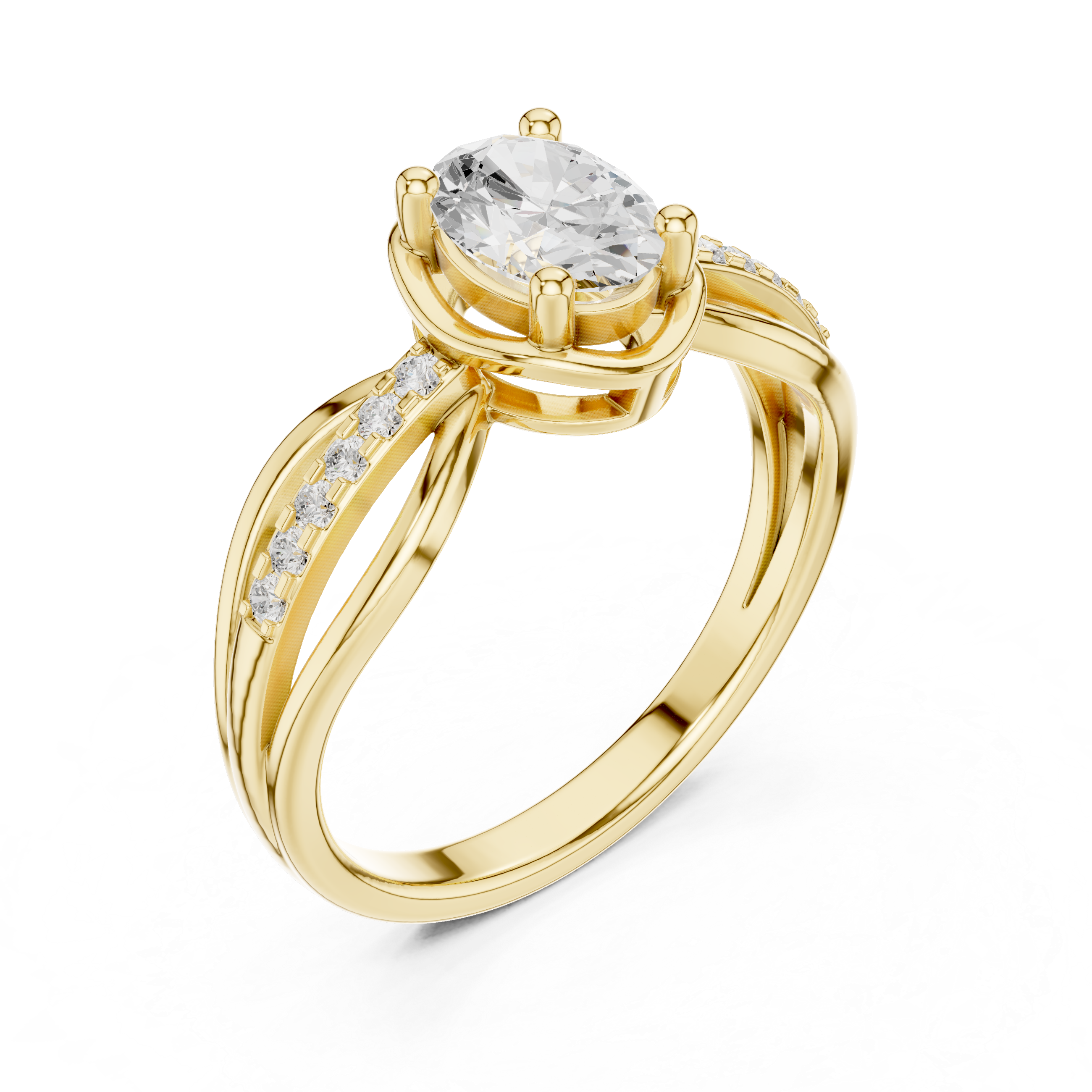 Oval Diamond Infinity Engagement Ring