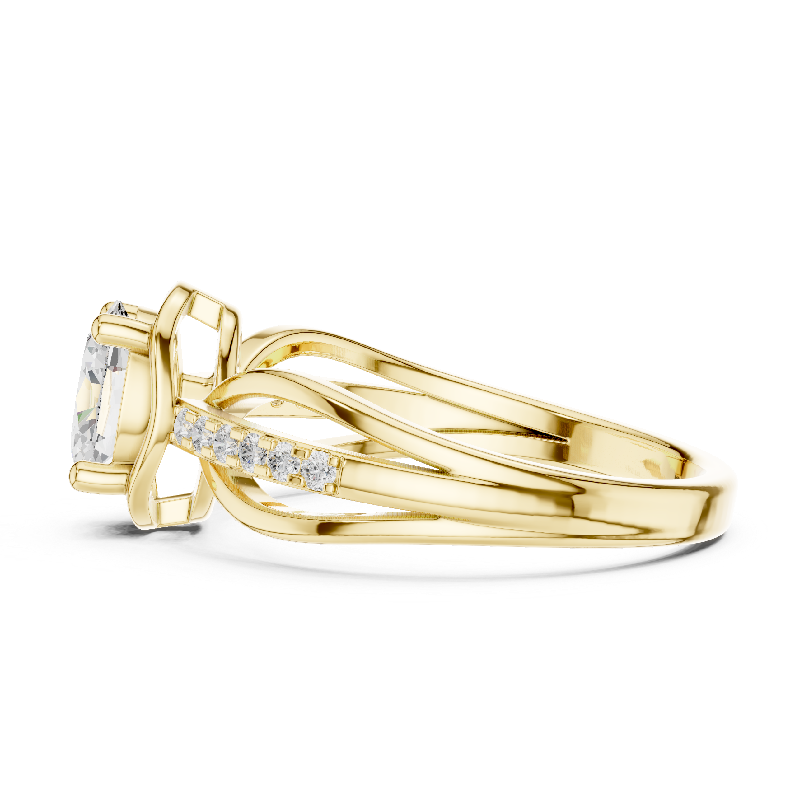Oval Diamond Infinity Engagement Ring