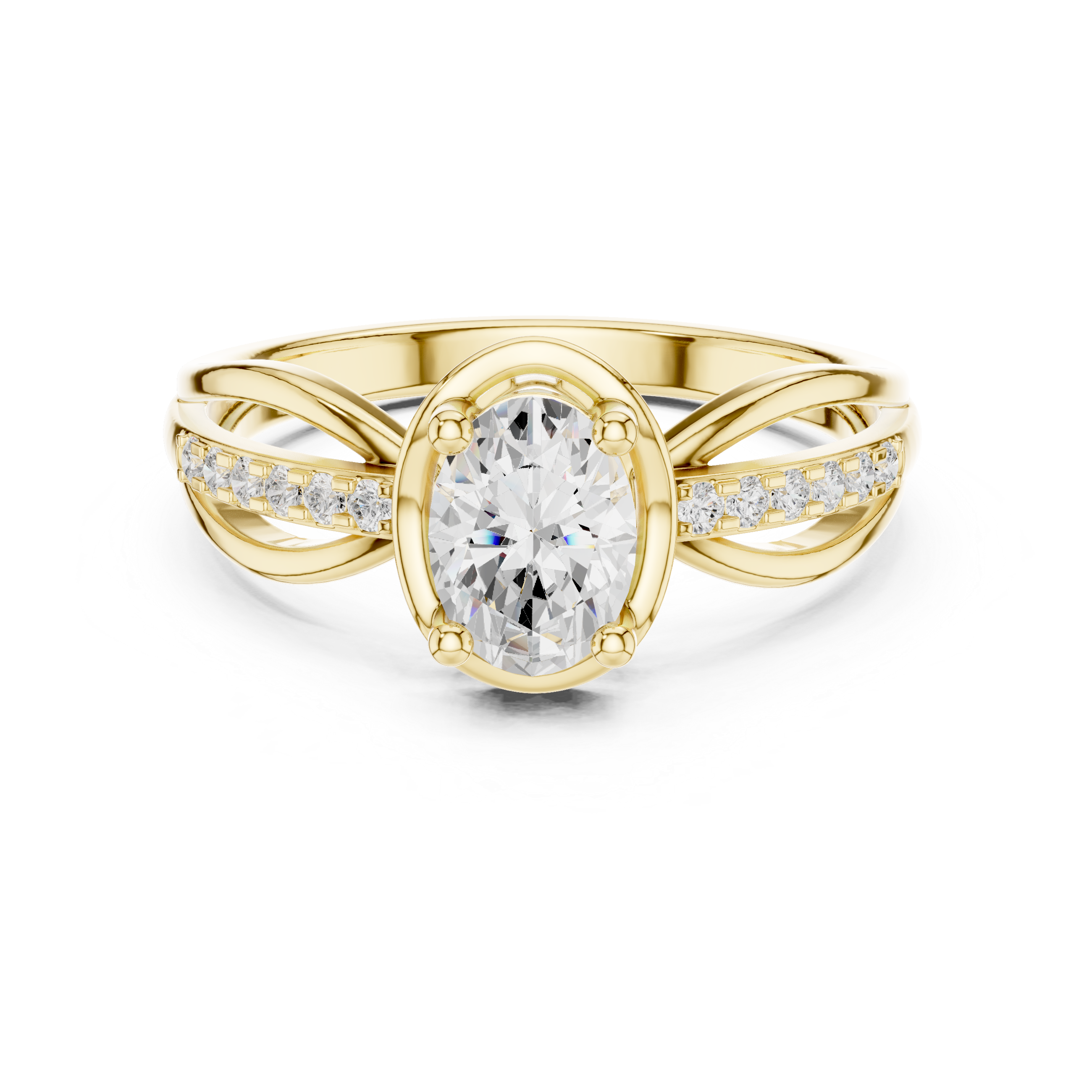 Oval Diamond Infinity Engagement Ring