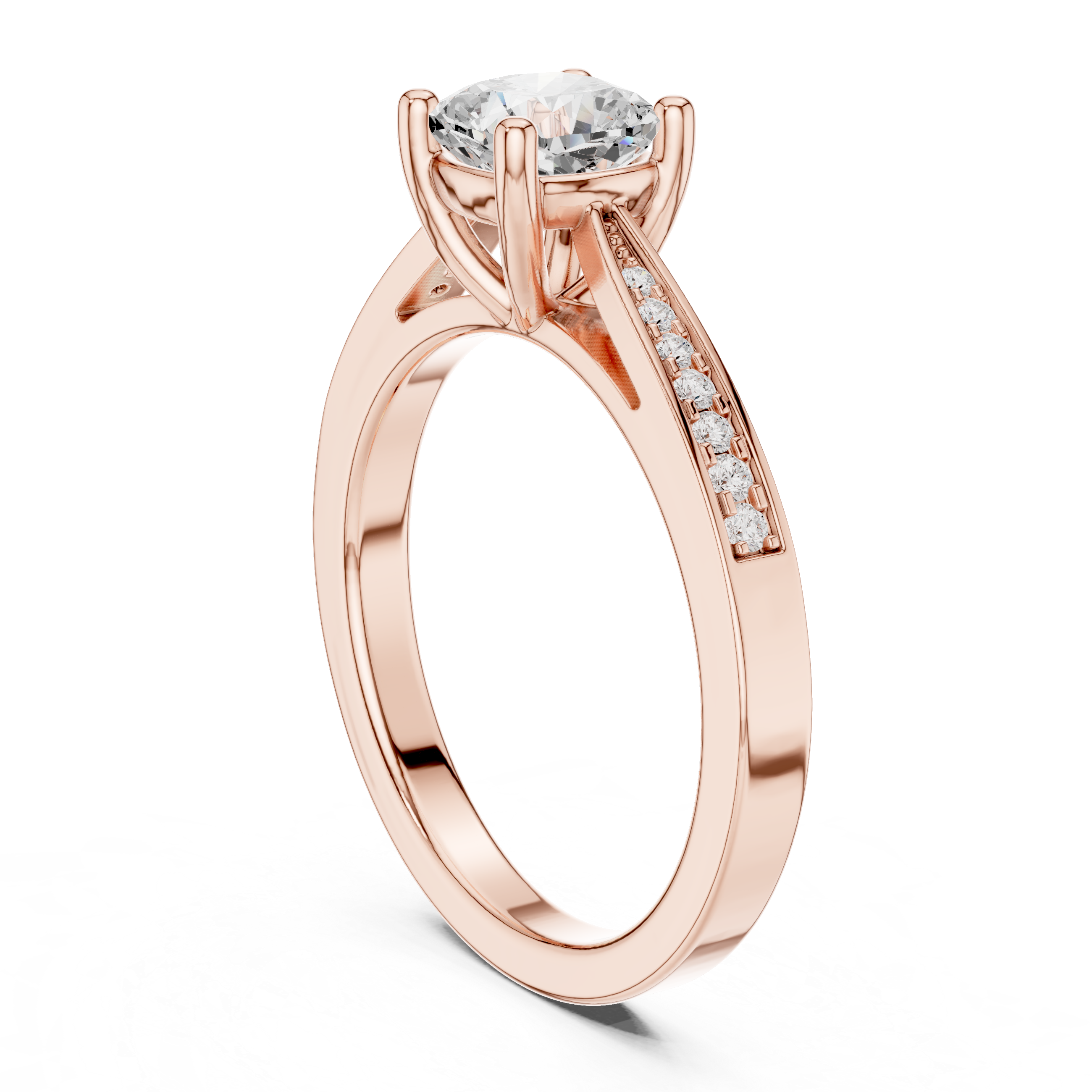 Cushion Cut Diamond Pavé Engagement Ring