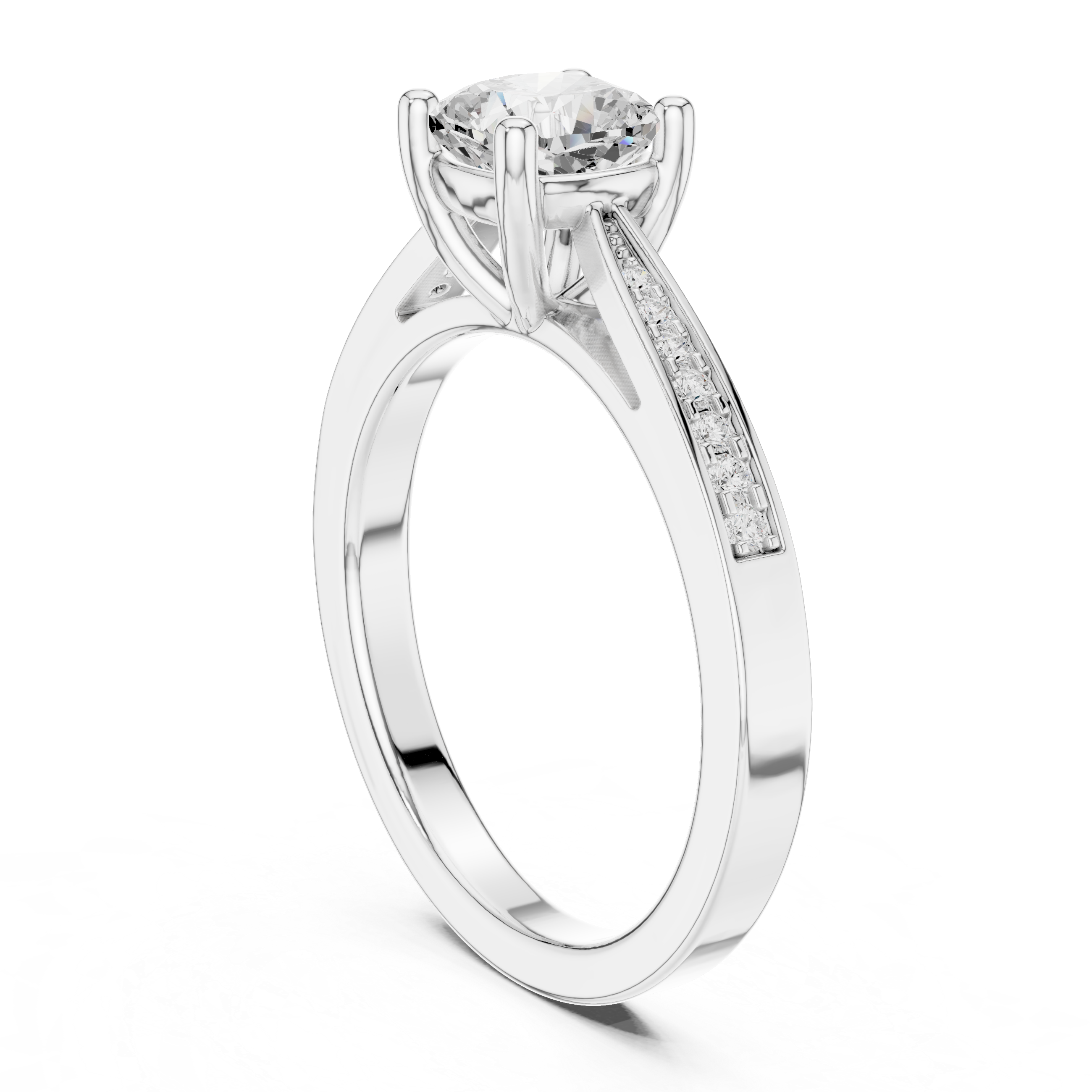 Cushion Cut Diamond Pavé Engagement Ring