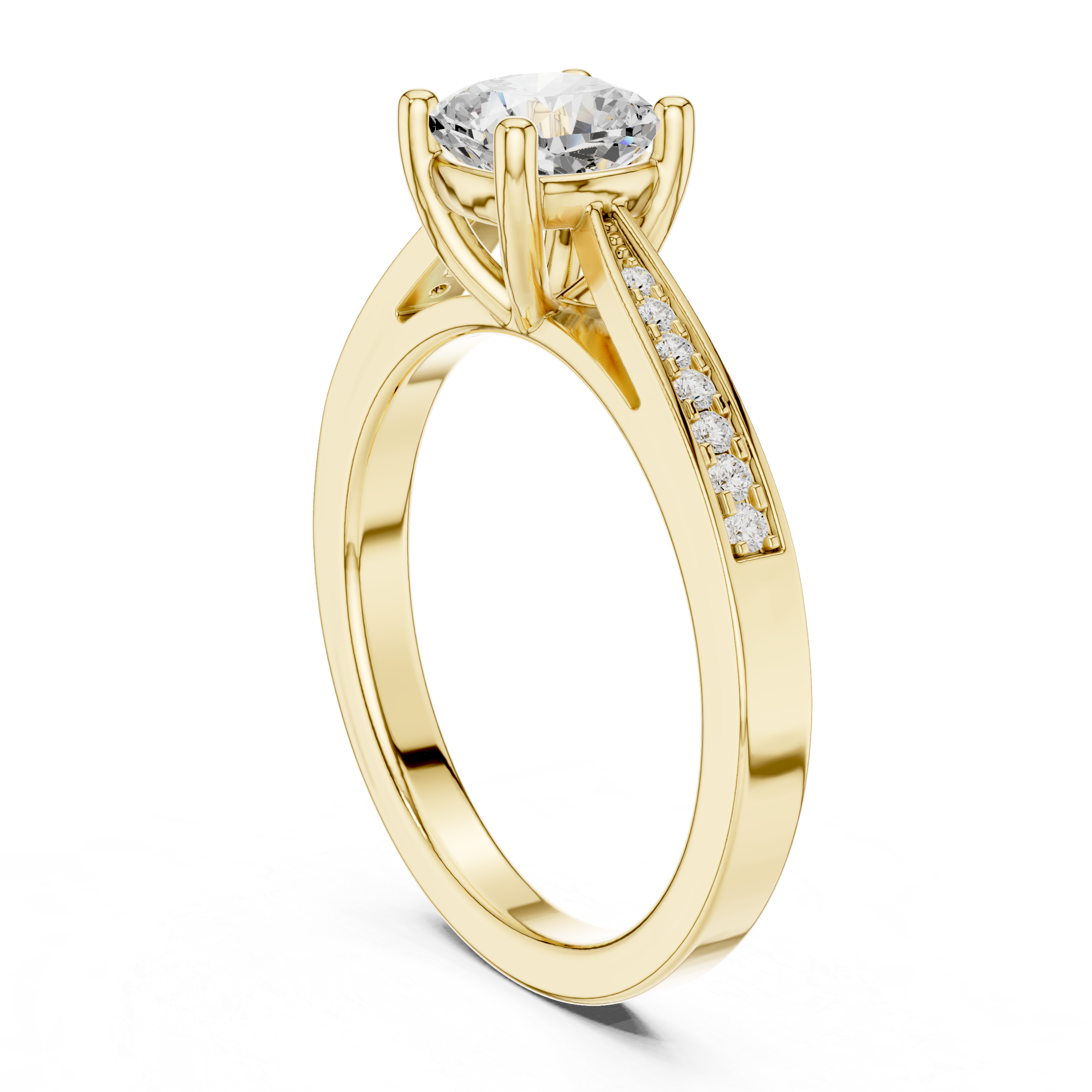 Cushion Cut Diamond Pavé Engagement Ring