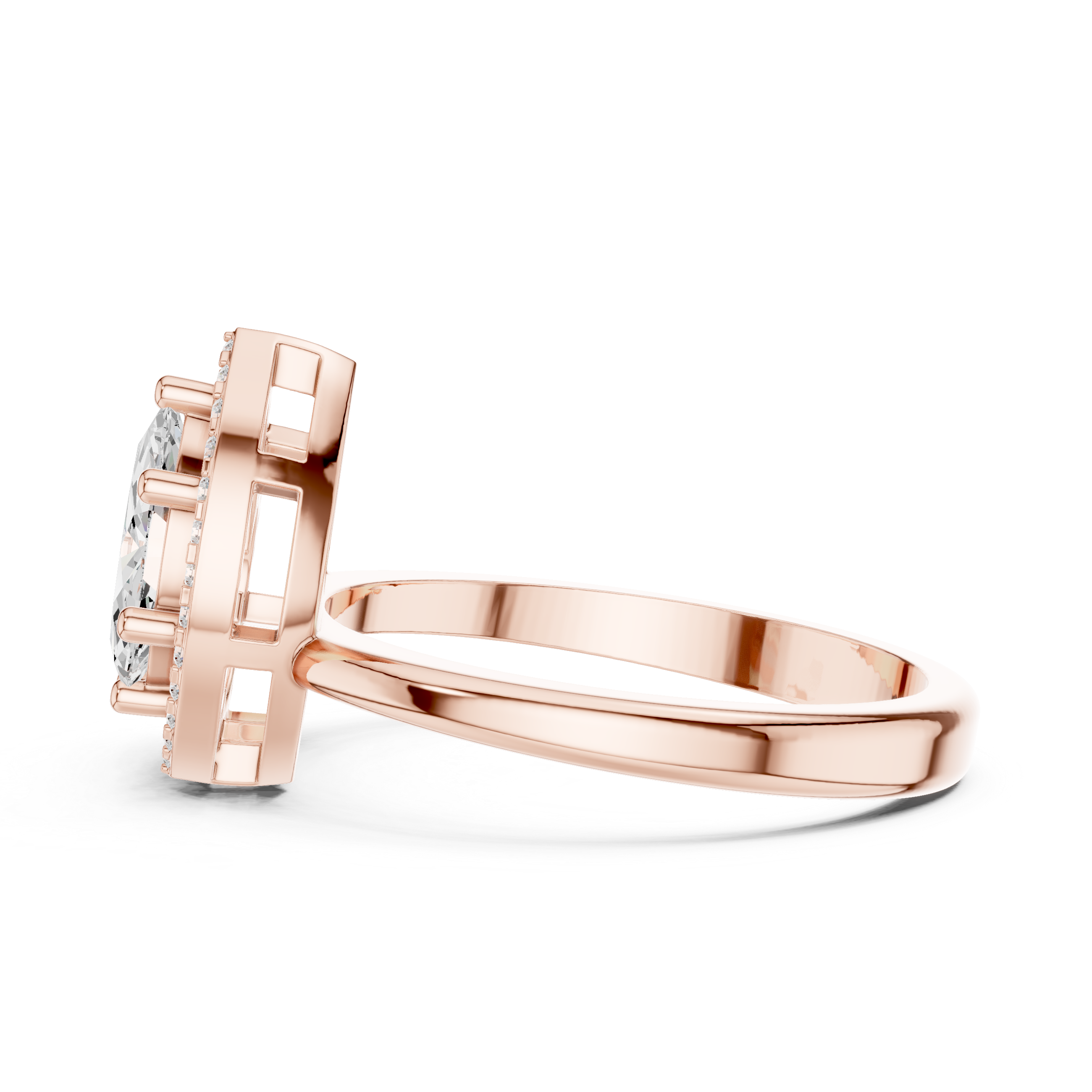 Halo Toi et Moi Pear & Marquise Ring