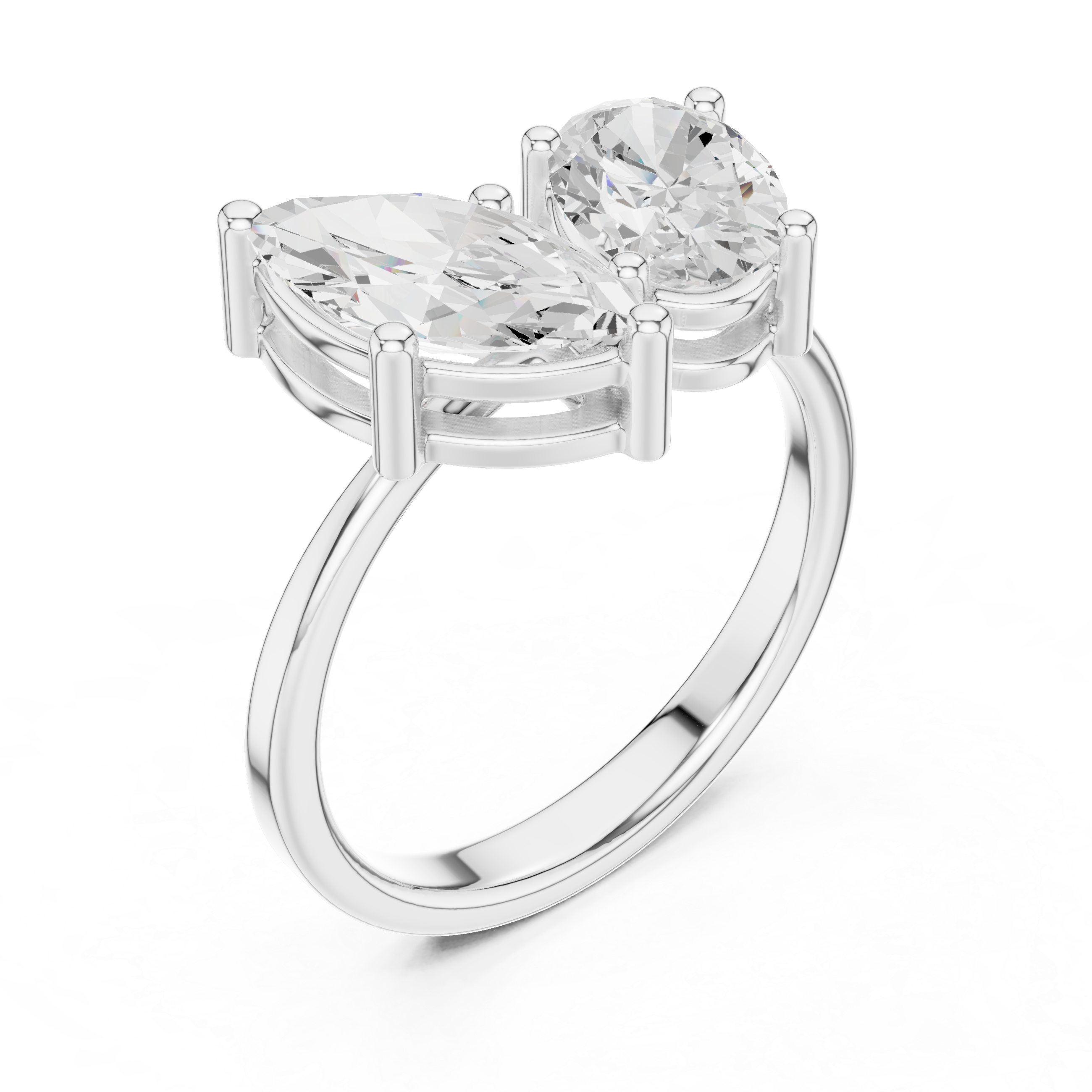 Toi et Moi Marquise & Oval Ring 2.03 CT