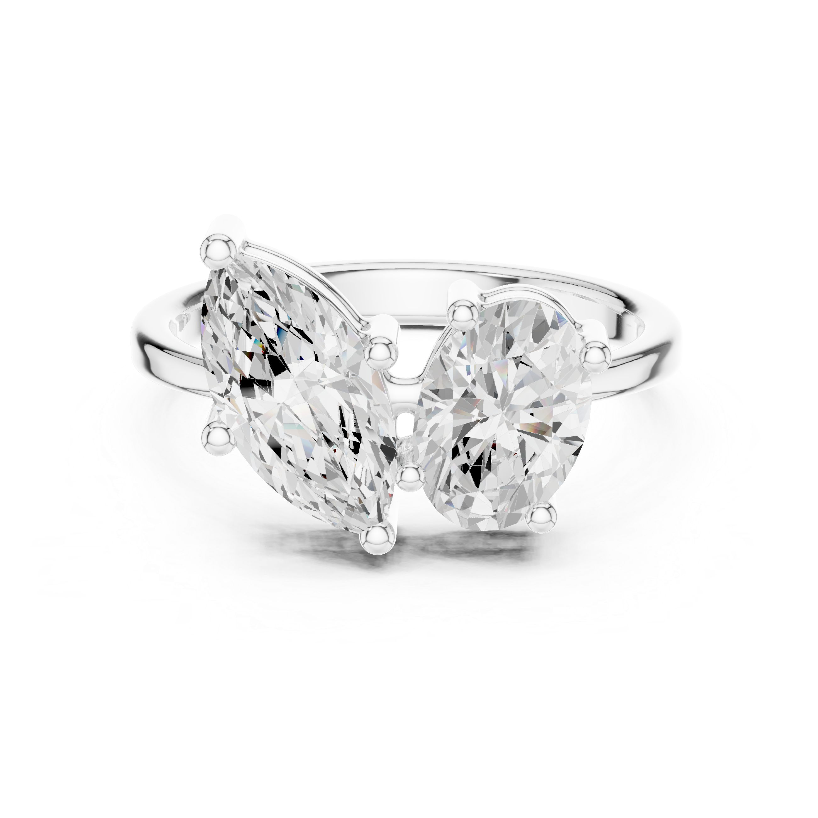Toi et Moi Marquise & Oval Ring 2.03 CT