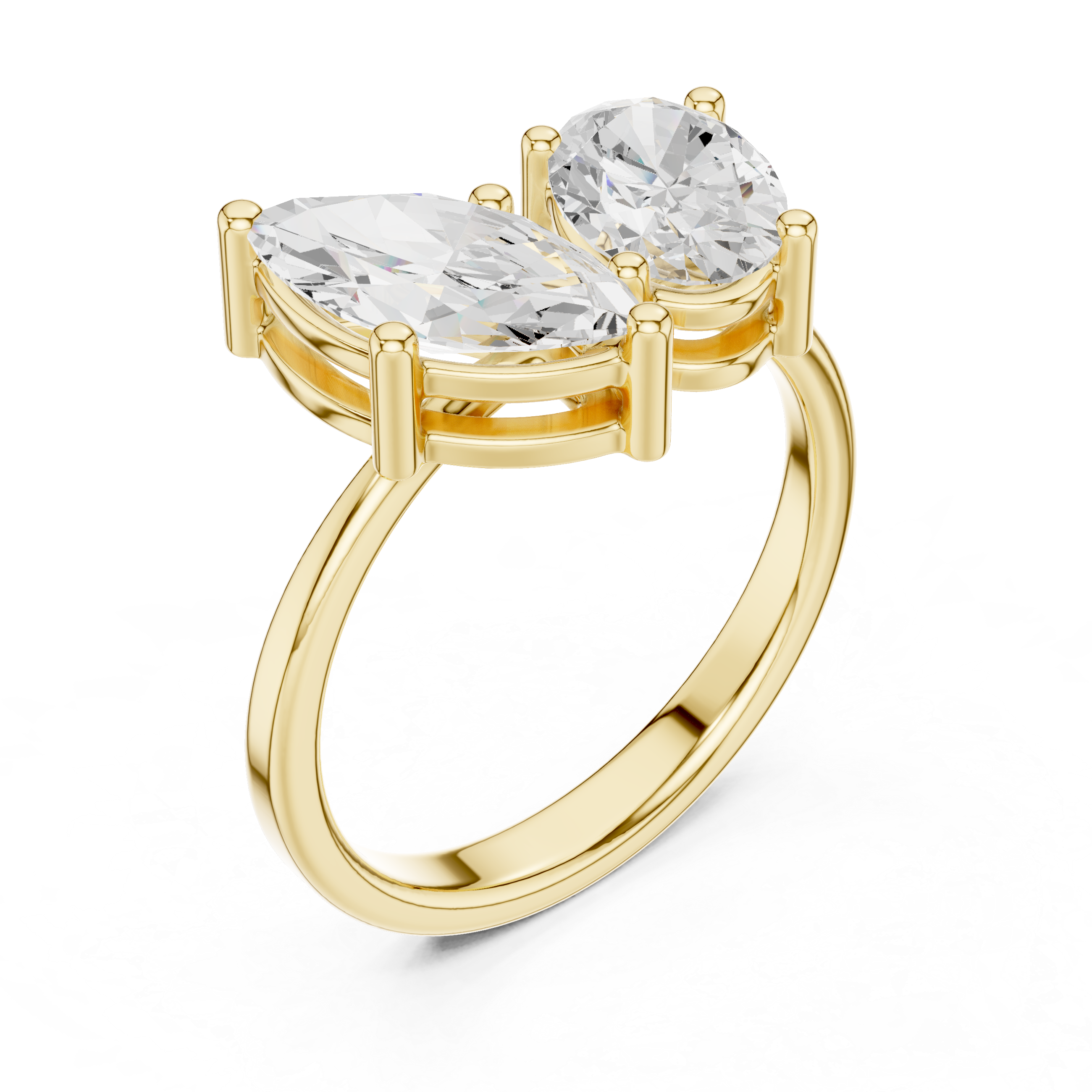 Toi et Moi Marquise & Oval Ring 2.03 CT