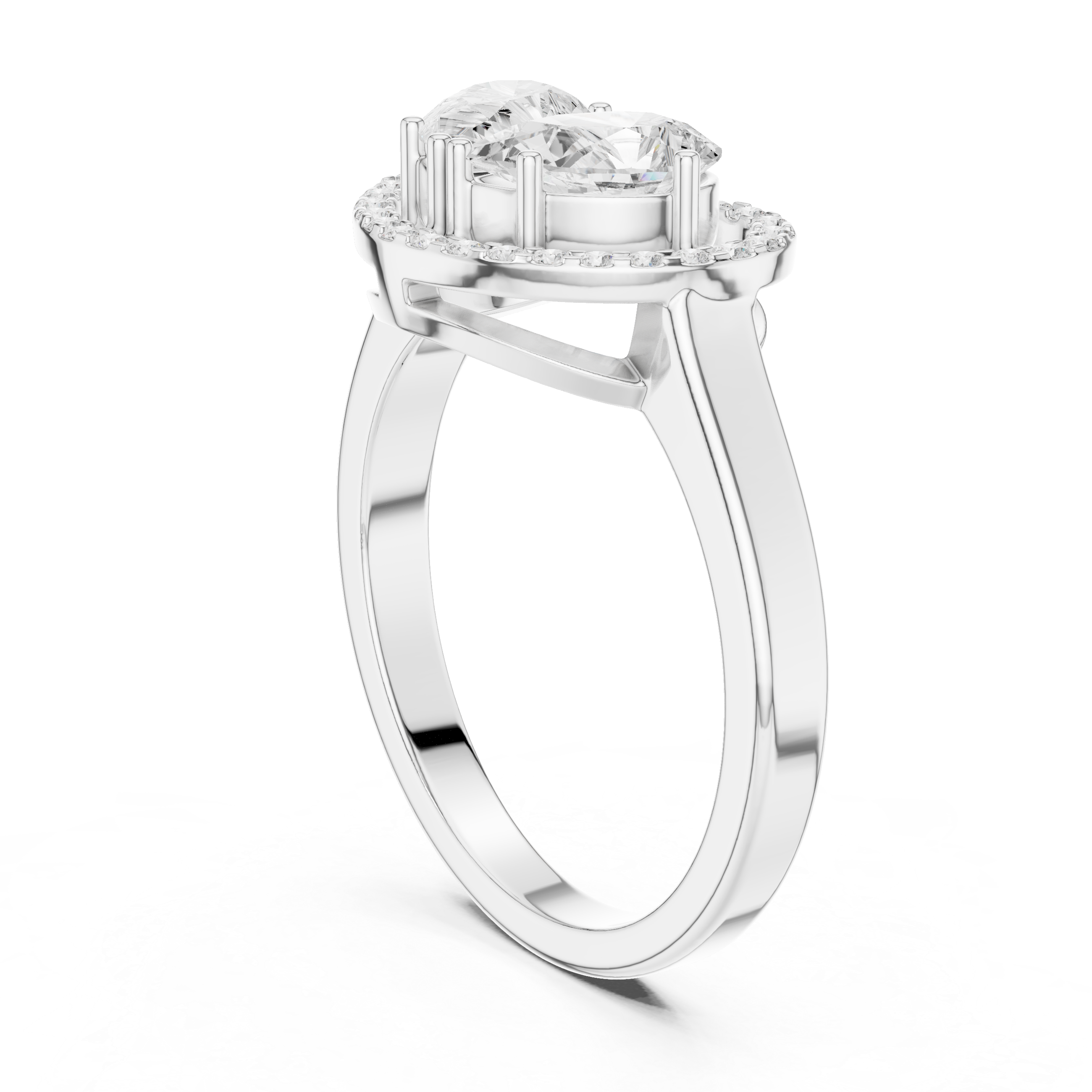 Heart Halo Diamond Ring 1.02 CTHeart Halo Diamond Ring 1.02 CT